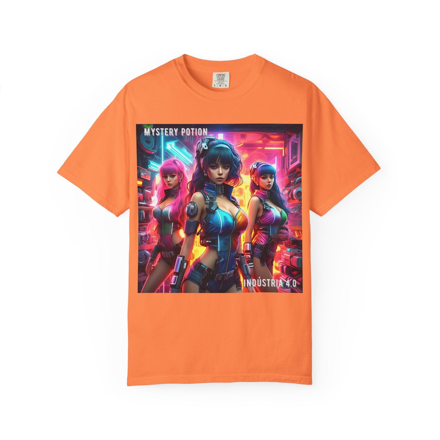'Indústria 4.0' by Mystery Potion Unisex Garment-Dyed T-shirt, Cyberpunk T-shirt, Gamer Apparel, Unique Graphic Tee, Gift for Fans