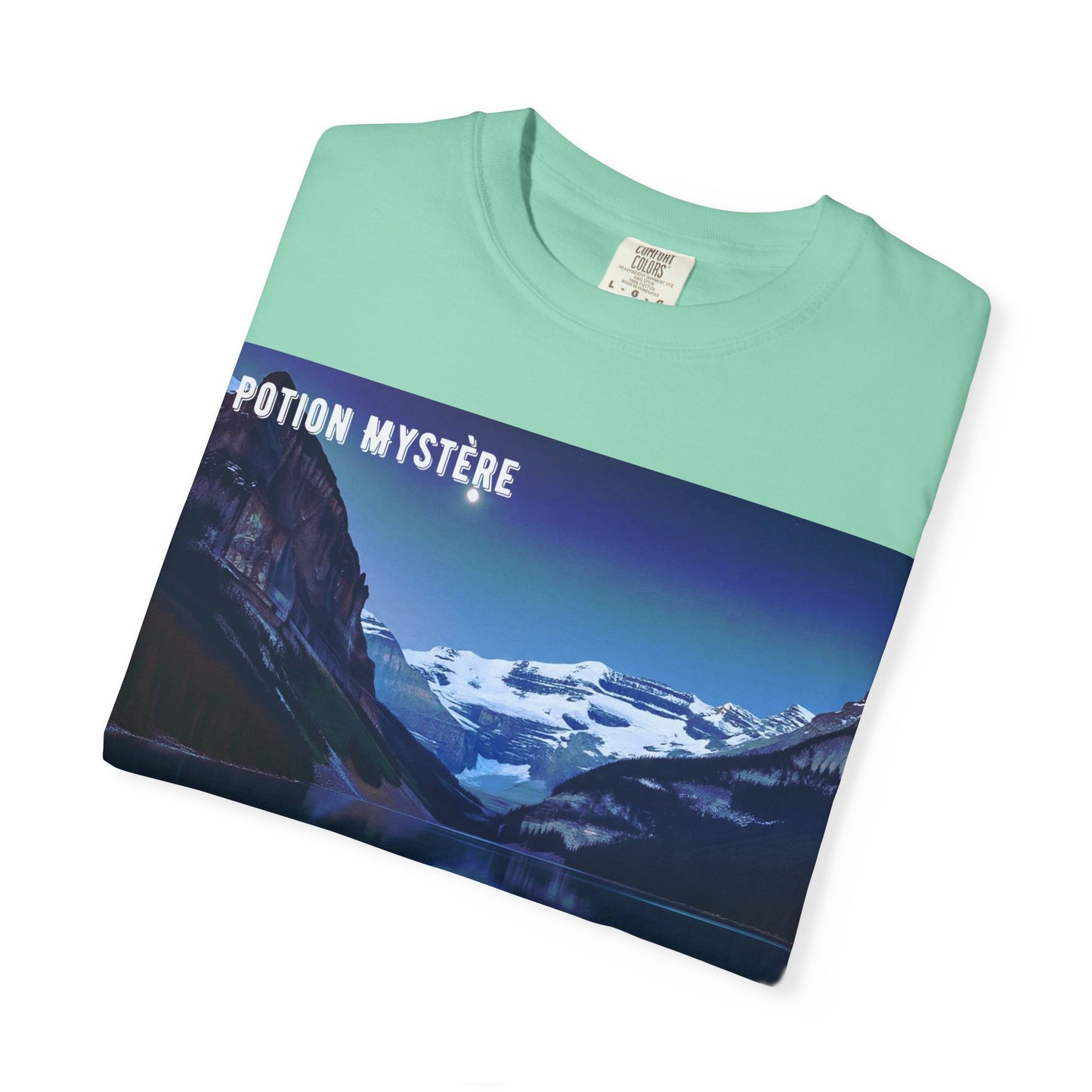 Mystical Lake Louise T-Shirt, Unisex Garment-Dyed Tee, Nature Lover Gift, Serenity in Adventure Apparel, Travel Fashion, Cool Summer Shirt