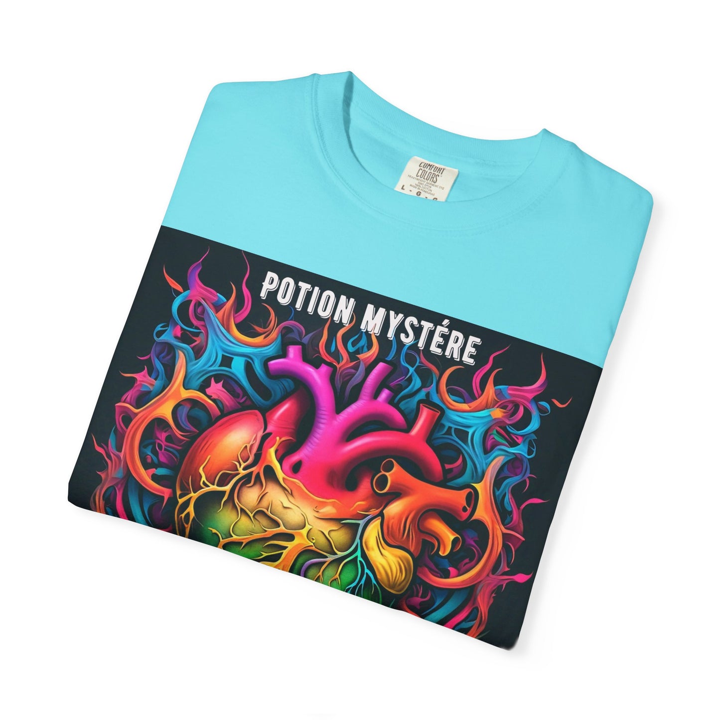 'L'Amour est La Réponse' par Potion Mystére, Mystical Heart Unisex T-Shirt, Colorful Graphic Tee, Boho Style Shirt, Gift for Him/Her, Festival Wear, Potion Mystérie Design