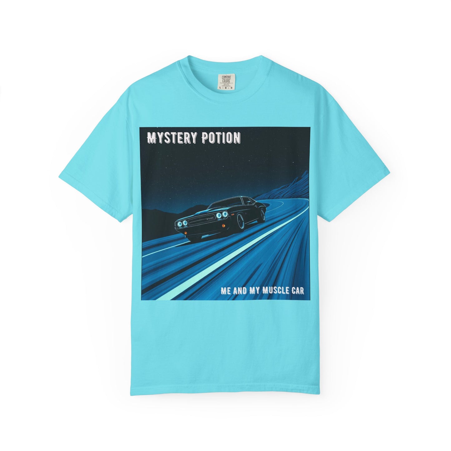 Mystery Potion Muscle Car T-Shirt | Unisex Garment-Dyed Tee, Vintage Car Lover Gift, Perfect for Car Shows, Birthday Gift, Casual Wear
