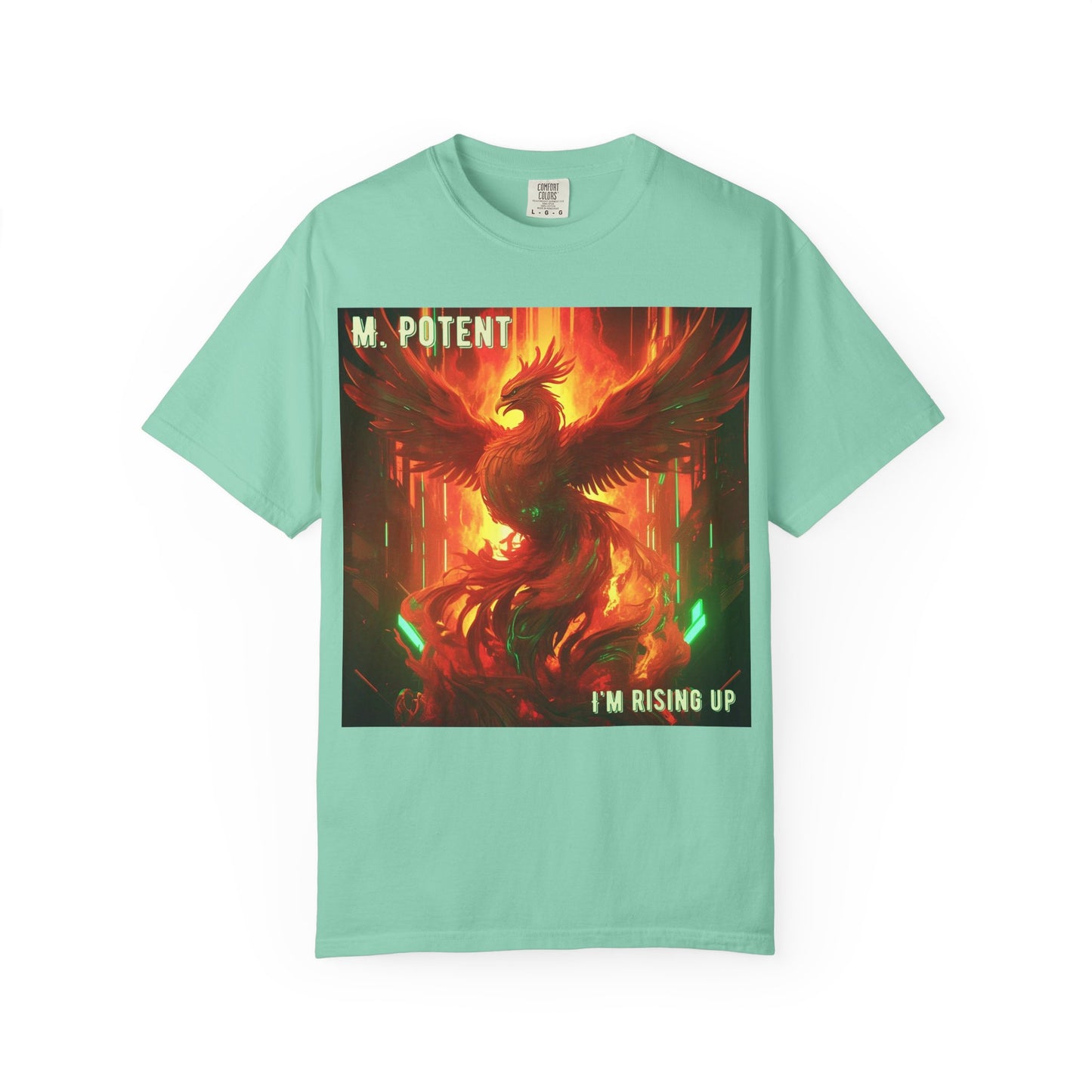 'I'm Rising Up' by M. Potent, Phoenix Rising Unisex T-shirt, Motivational Graphic Tee, Gift for Art Lovers, Inspirational Shirt, Trendy Fashion