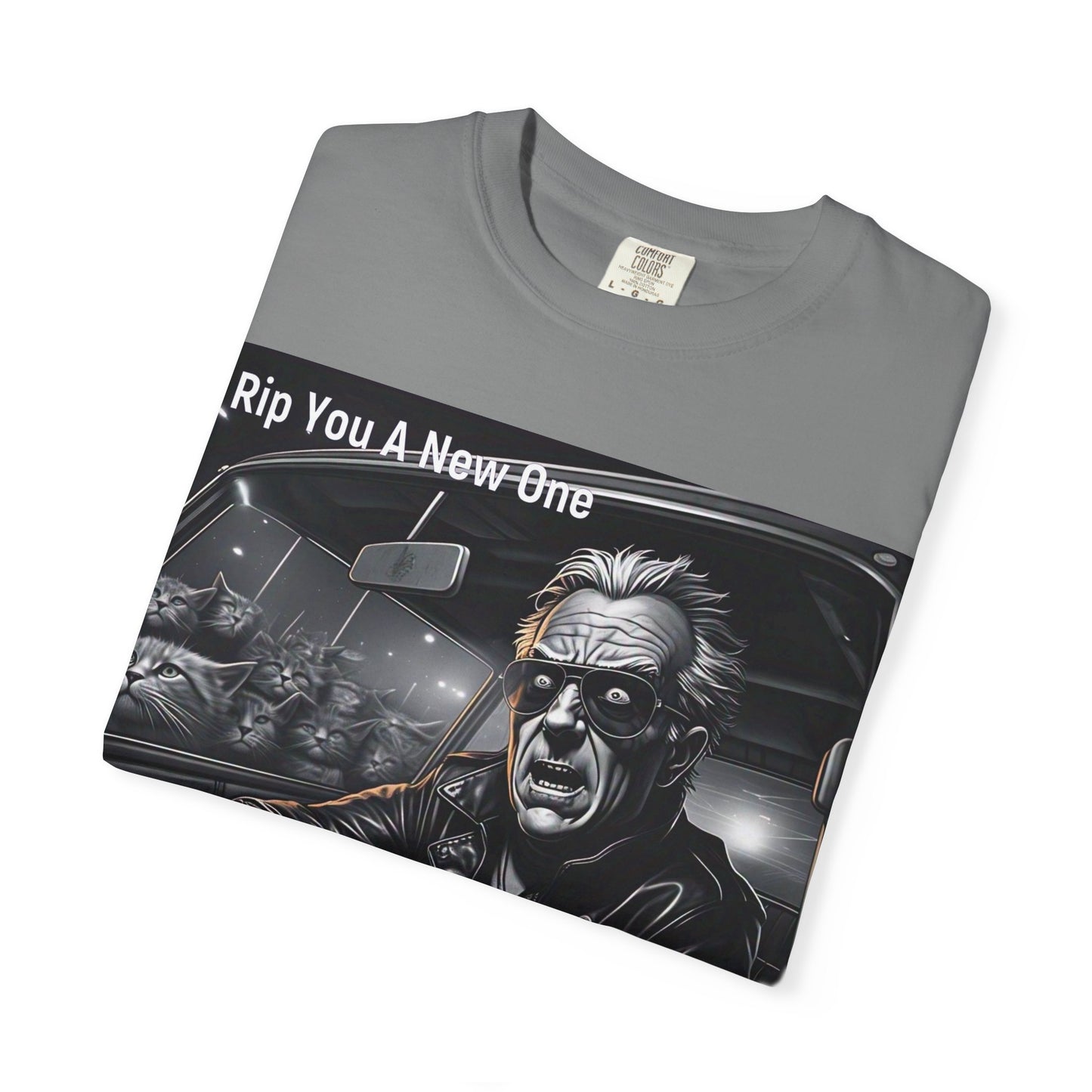 'Grandpa Hates Cats' by Rip You A New One, Humorous Cat Lover T-shirt, Vintage Graphic Tee Shirt, Funny Gift for Cat Owners, Unisex Casual Wear