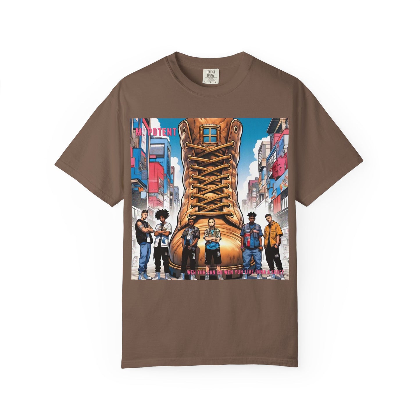 Urban-Inspired "What Can You Do When You Live In A Shoe?" Graphic Tee, Streetwear T-shirt, Casual Wear, Hip Hop Fashion, Birthday Gift, Unisex T-shirt with Bold Design