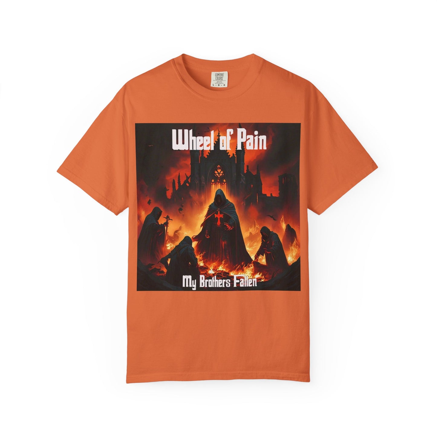 Wheel of Pain Gothic Templar Graphic T-Shirt, Unisex Tee for Fans, Cool Gift for Music Lovers, Halloween Shirt, Retro Vintage Style