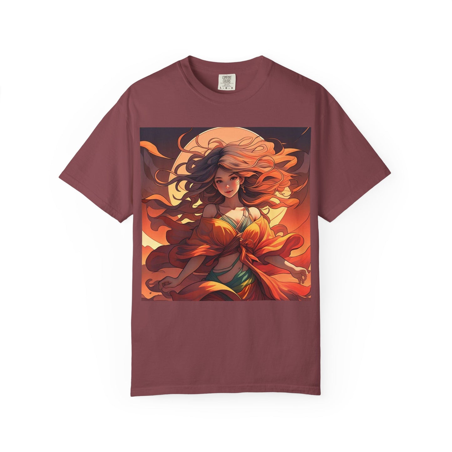 Mystical Autumn Goddess T-shirt, Enchanted Graphic Tee, Boho Style Apparel, Art Inspired Top, Unique Gift for Her, Festival Fashion