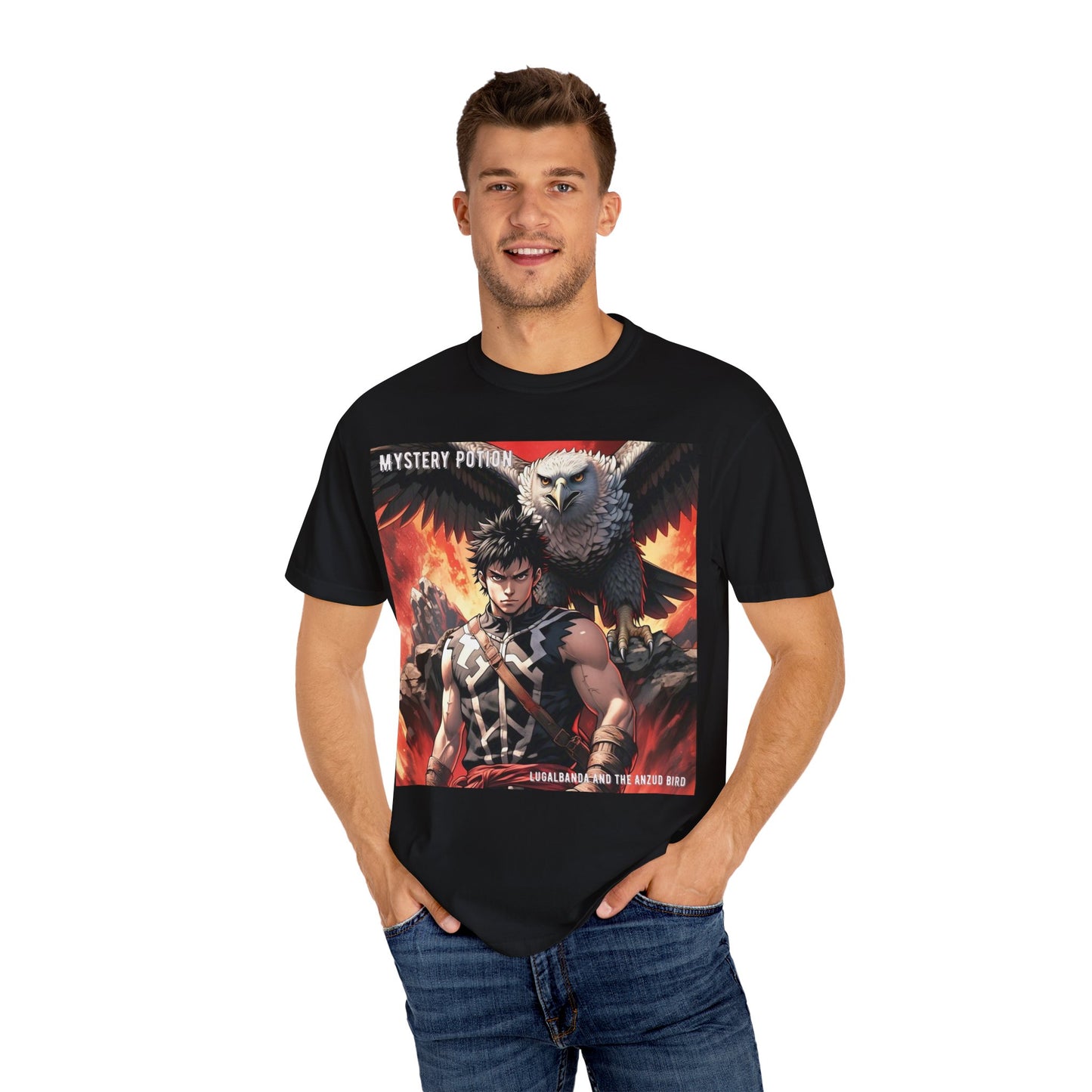 Unisex Anime Graphic T-Shirt, Mystery Potion Art Tee, Vintage Style, Casual Wear, Gift for Fans, Streetwear Apparel