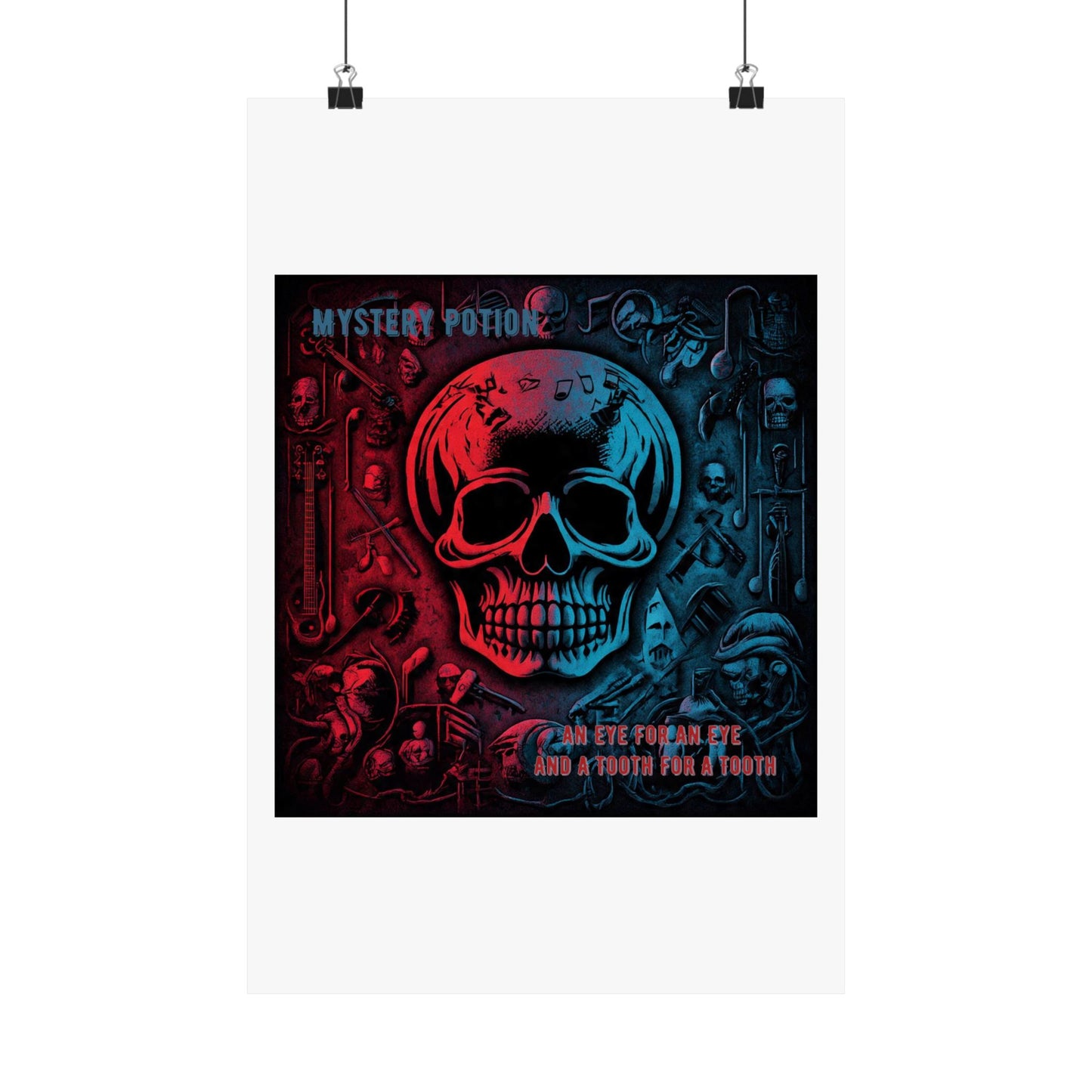Mystical Skull Satin Poster, Edgy Art Print, Gothic Wall Decor, Unique Gift for Halloween, Dark Academia Aesthetic