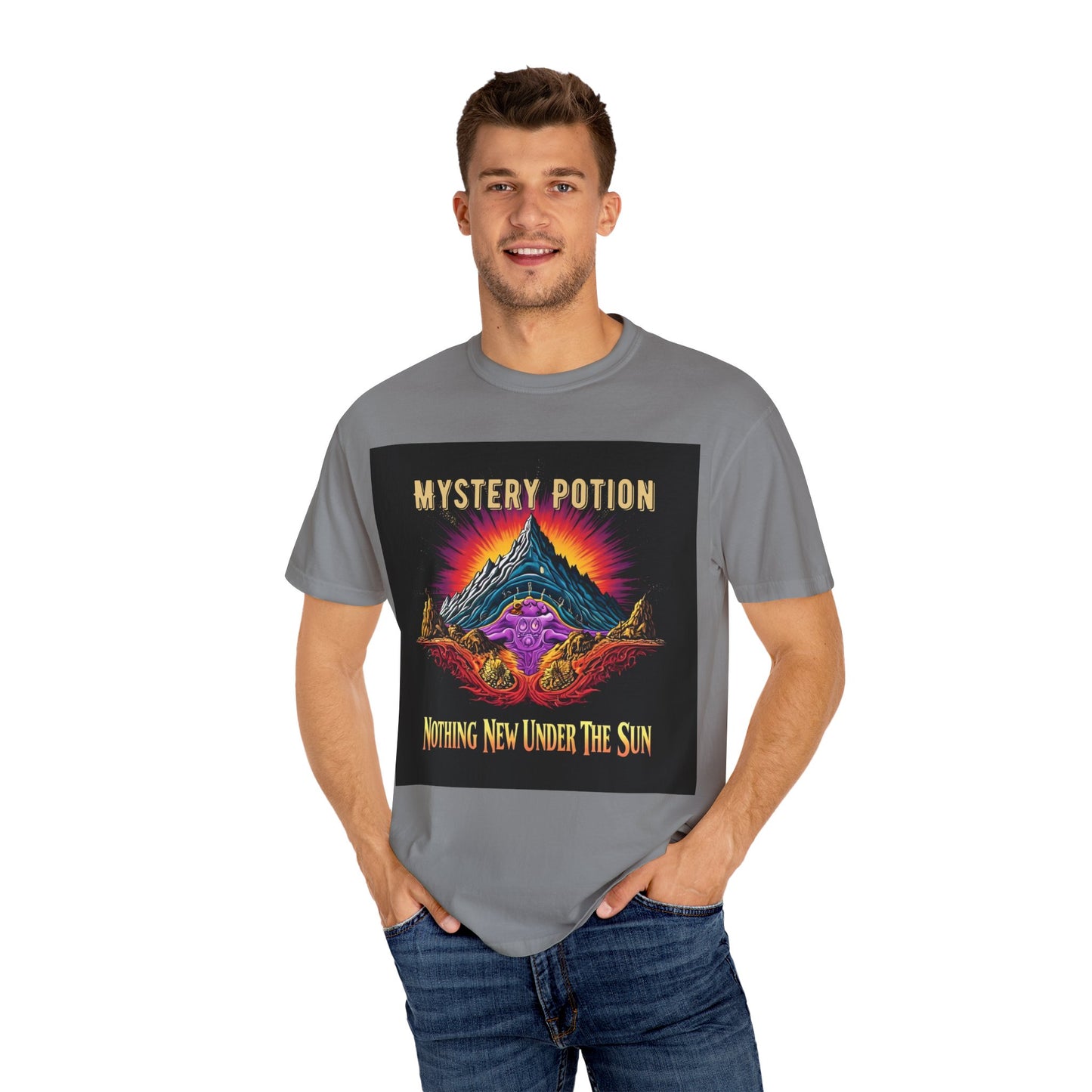 Mystical Graphic T-Shirt, "Nothing New Under The Sun" Vintage Aura Tee, Unisex Casual Wear, Unique Gift for Nature Lovers, Festival Essentials, Eco-Friendly Fashion