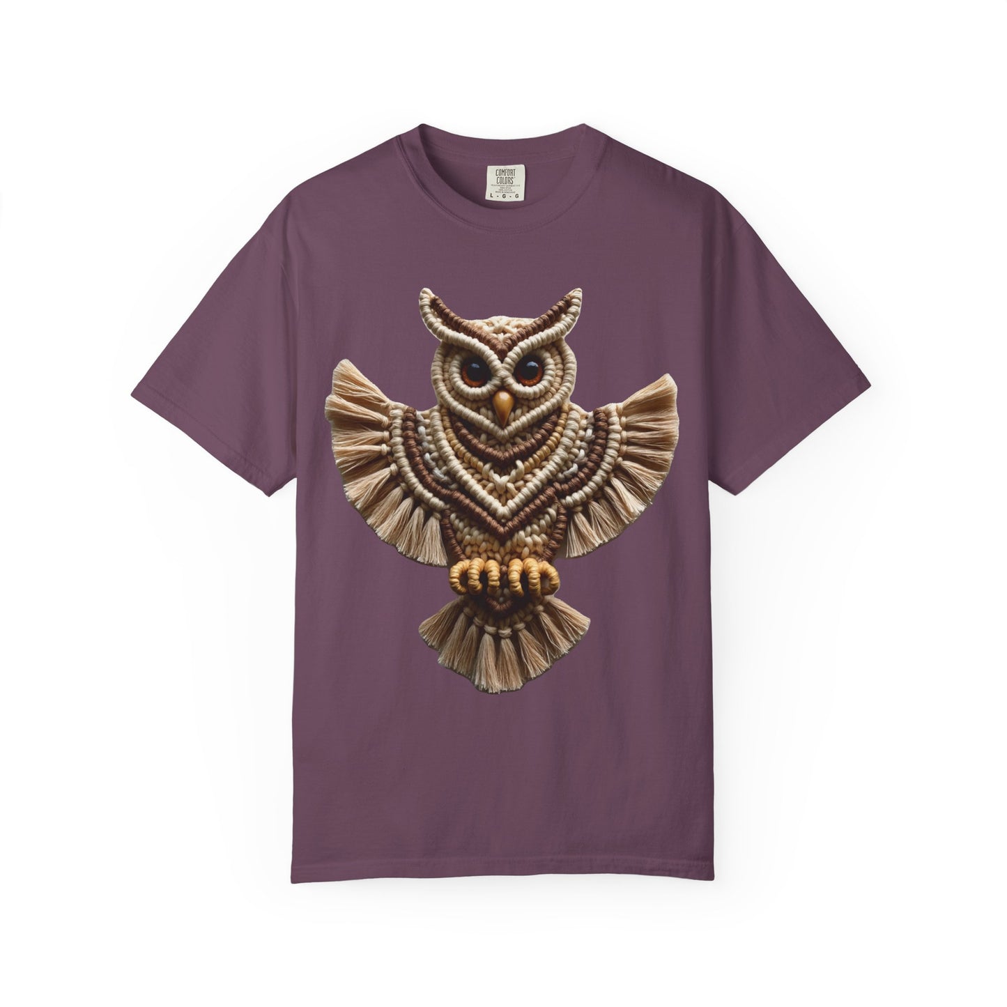 Artistic Macrame Owl T-Shirt, Unisex Graphic Tee, Nature Lover Gift, Bohemian Style Shirt, Wildlife Art Apparel, Unique Owl Design