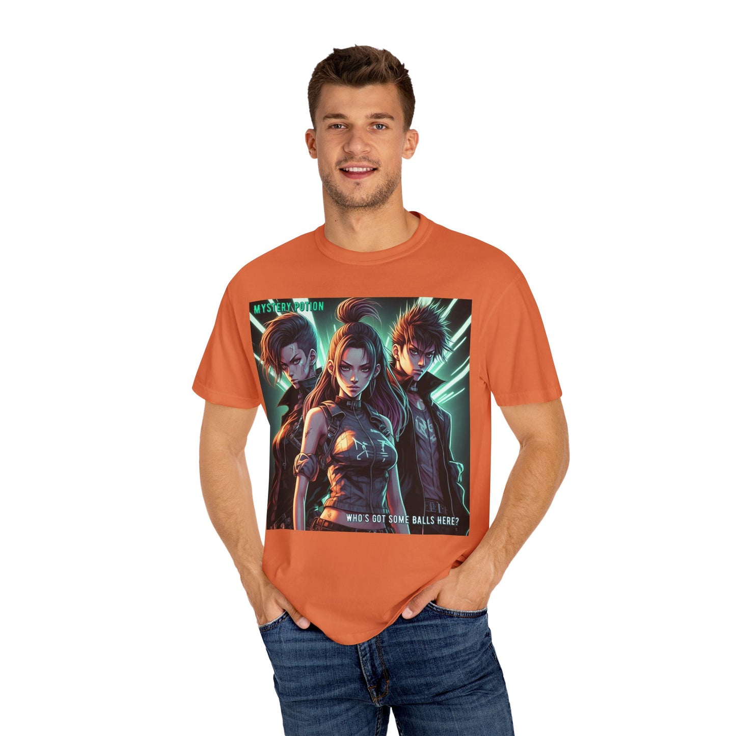 'Who's Got Some Balls Here?' by Mystery Potion, Unisex Graphic Tee, Trendy Gamer T-shirt, Anime Inspired Shirt, Gift for Him/Her, Casual Fashion