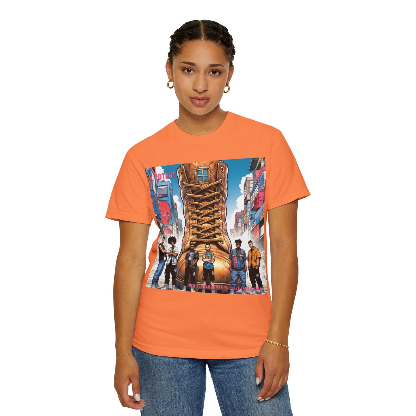 Urban-Inspired "What Can You Do When You Live In A Shoe?" Graphic Tee, Streetwear T-shirt, Casual Wear, Hip Hop Fashion, Birthday Gift, Unisex T-shirt with Bold Design