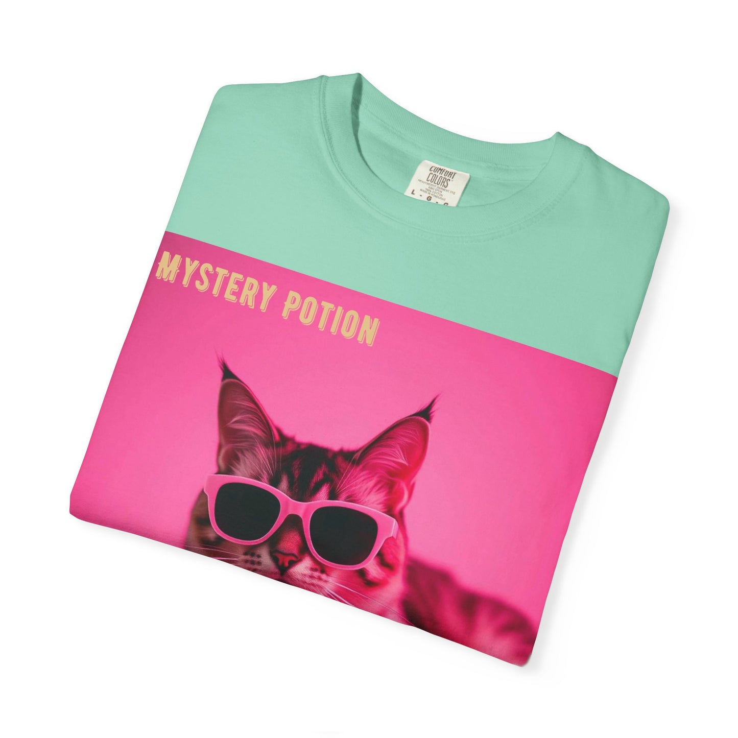 'Girl With An Attitude' by Mystery Potion, Cool Cat T-shirt, Fun Cat Tee, Gift for Cat Lovers, Casual Wear, Unique Fashion Statement, Attitude T-shirt