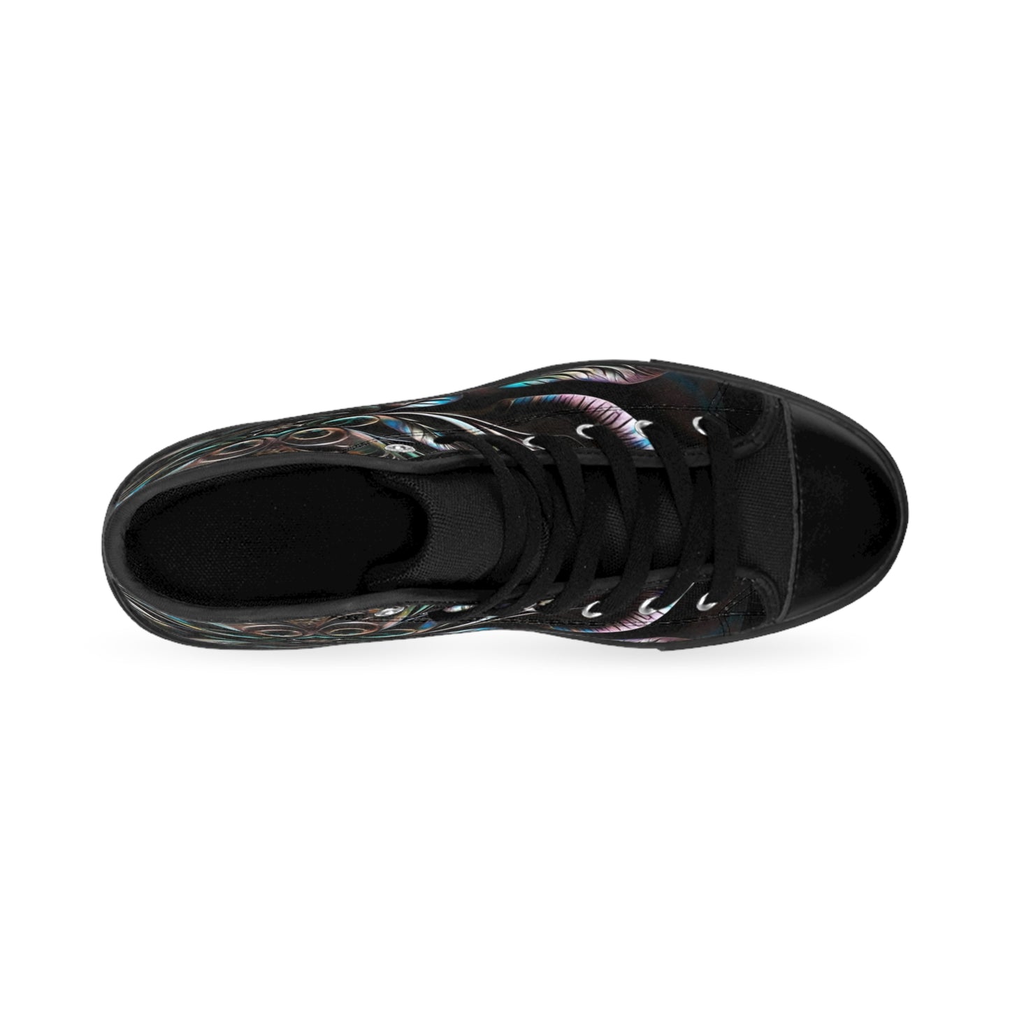 Women's Classic Sneakers with Unique Alien Floral Design | Stylish High Top Sneakers, Custom Footwear, Trendy Athletic Shoes, Fashion Sneakers