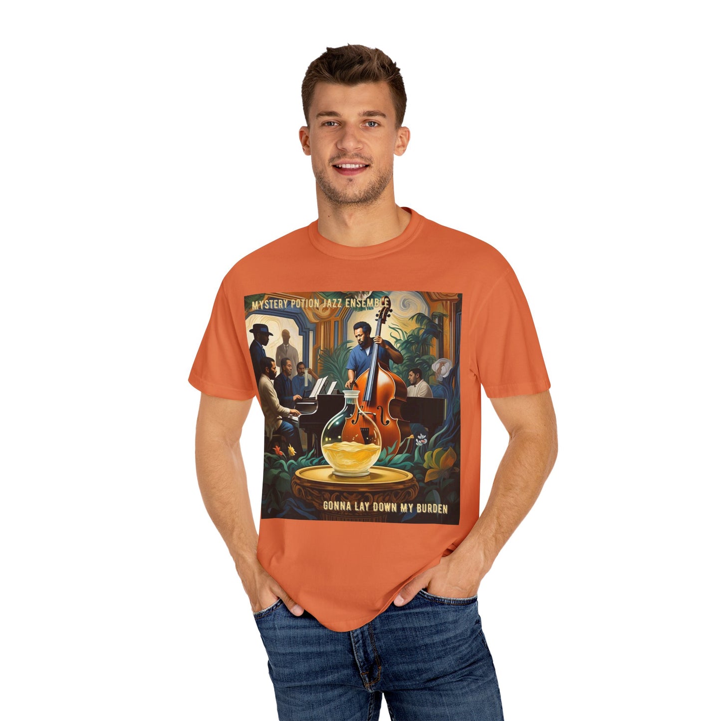 Mystery Potion Jazz Ensemble T-shirt | Unisex Music Lover Tee, Gift for Jazz Fans, Vintage Style Shirt, Casual Wear, Unique Music Apparel