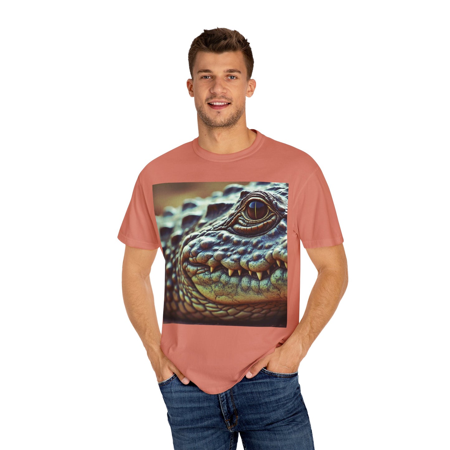 Aligator Unisex Garment-Dyed T-Shirt with Lizard Design, Cool Animal Tee for Nature Lovers, Gift for Her, Him, Birthday, Outdoor Enthusiasts