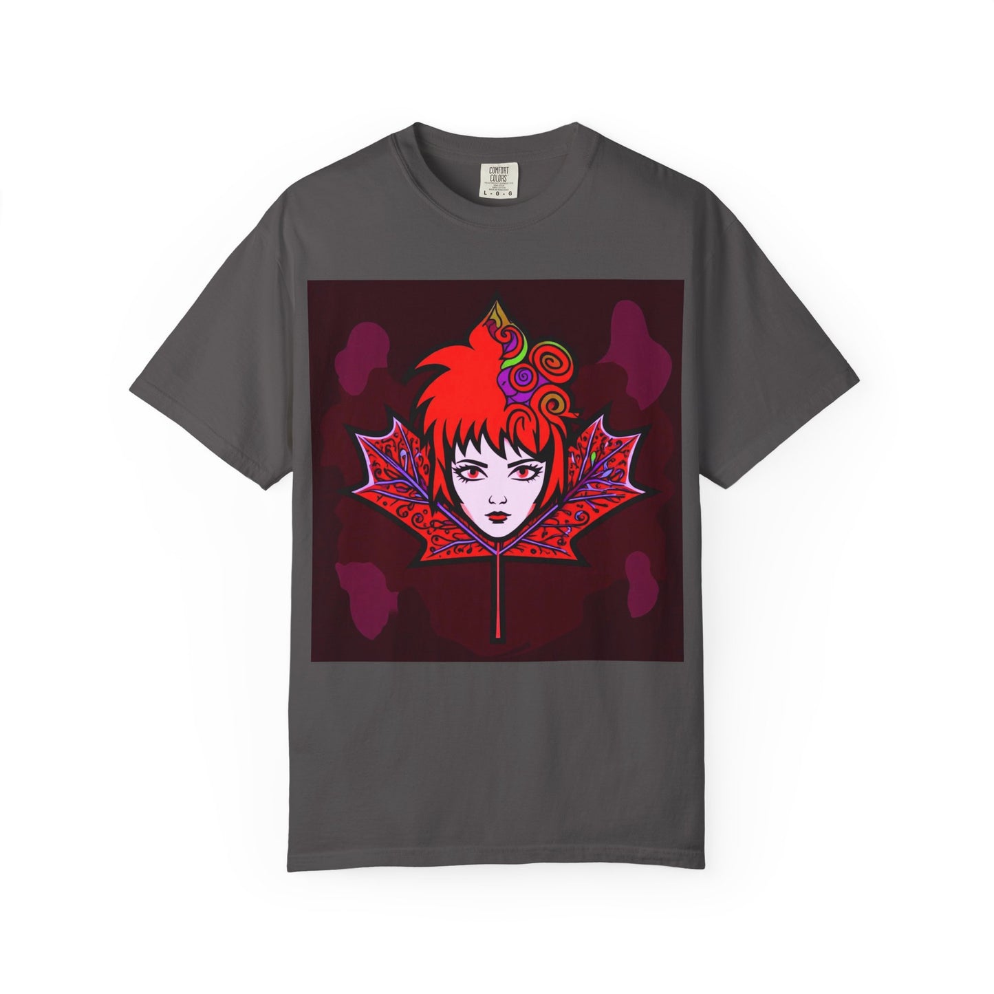 Emily The Maple Leaf Vibrant Art T-Shirt, Bohemian Graphic Tee, Unique Artwear, Gift for Art Lovers, Festival Clothing, Unisex Fashion, Canadian Patriots