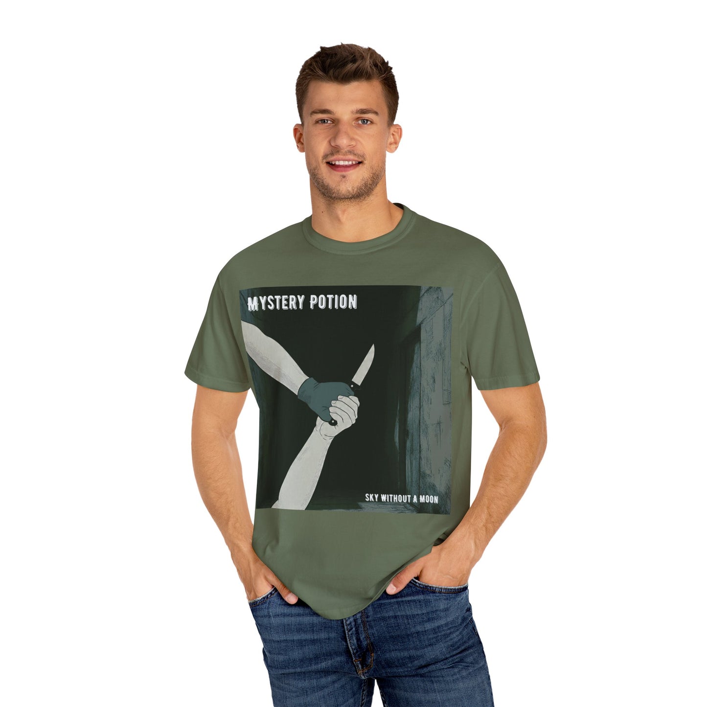 'Sky Without A Moon' by Mystery Potion Graphic Tee | Unisex Casual Wear, Artistic T-shirt, Unique Gift for Friends, Street Style Fashion, Gift for Occasions