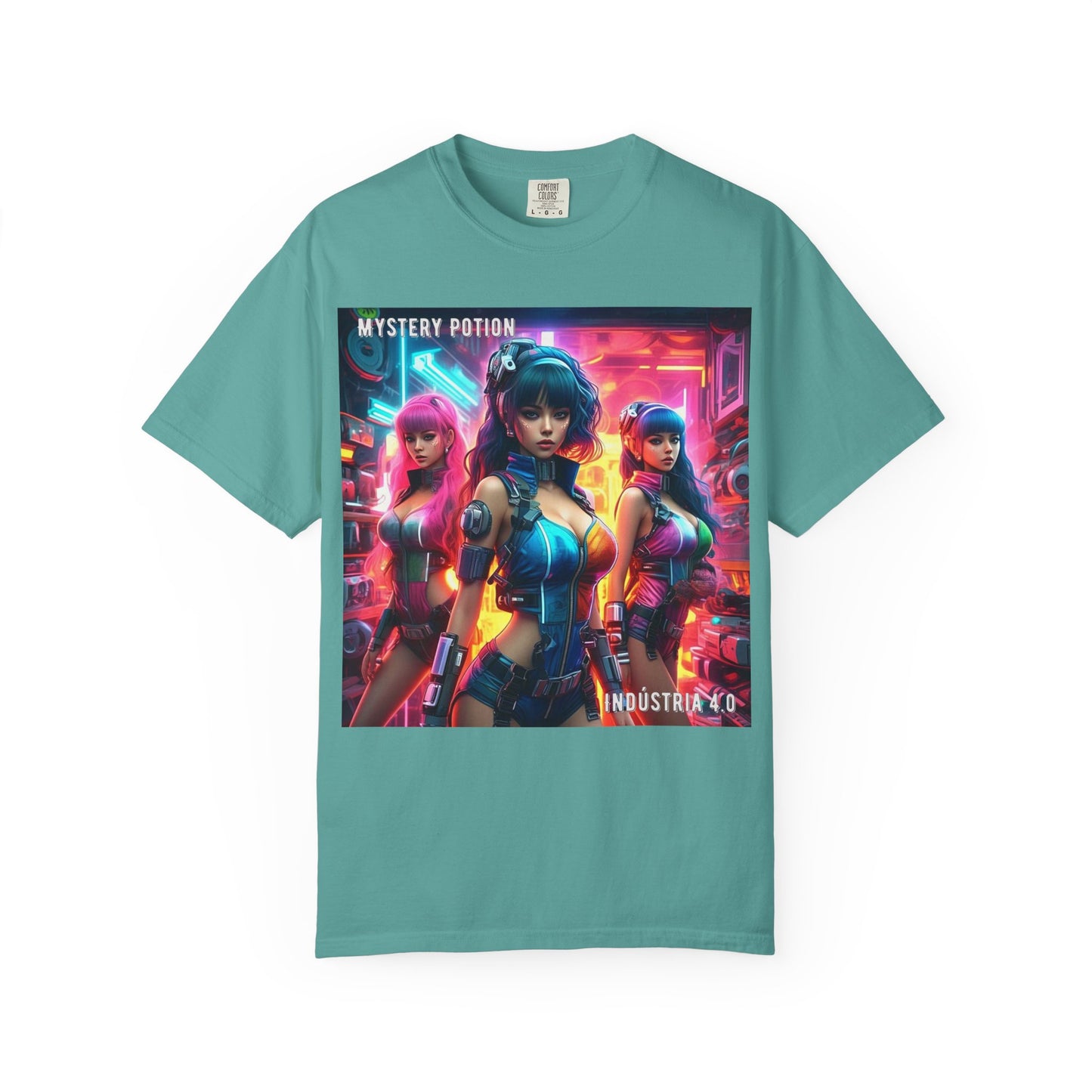 'Indústria 4.0' by Mystery Potion Unisex Garment-Dyed T-shirt, Cyberpunk T-shirt, Gamer Apparel, Unique Graphic Tee, Gift for Fans
