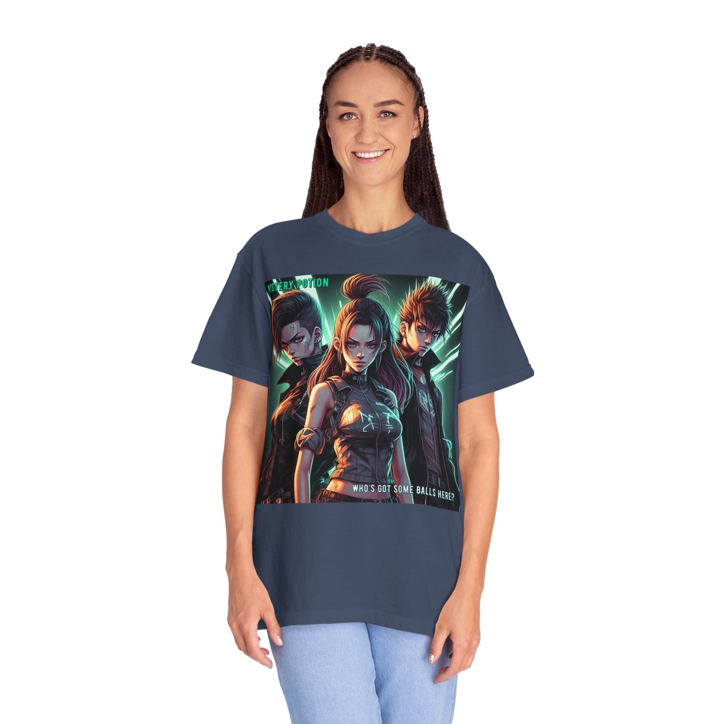 'Who's Got Some Balls Here?' by Mystery Potion, Unisex Graphic Tee, Trendy Gamer T-shirt, Anime Inspired Shirt, Gift for Him/Her, Casual Fashion