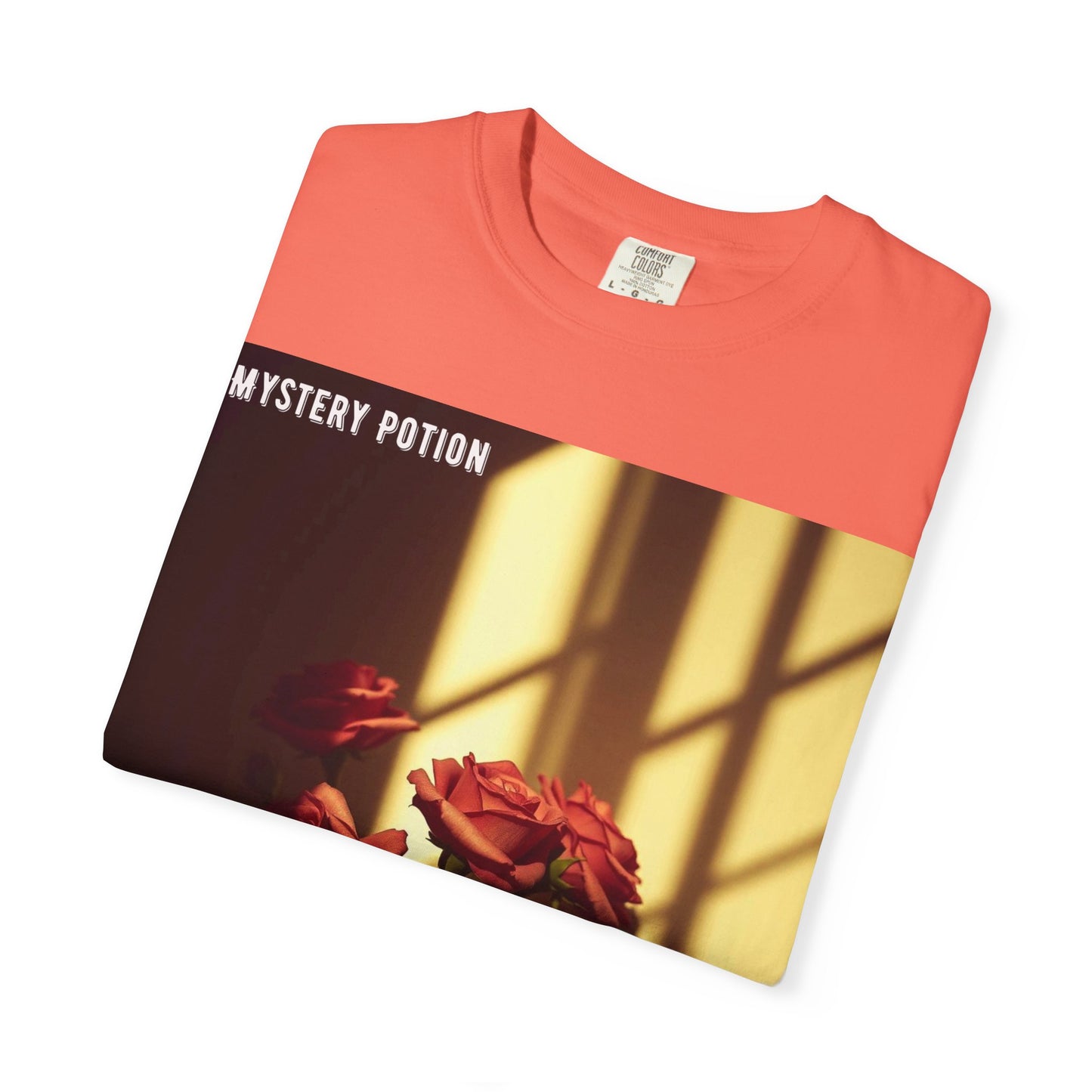 Mystery Potion Garment-Dyed Tee, Vintage Floral T-Shirt, Unisex Plant Lover Shirt, Gift for Her, Aesthetic Graphic Tee