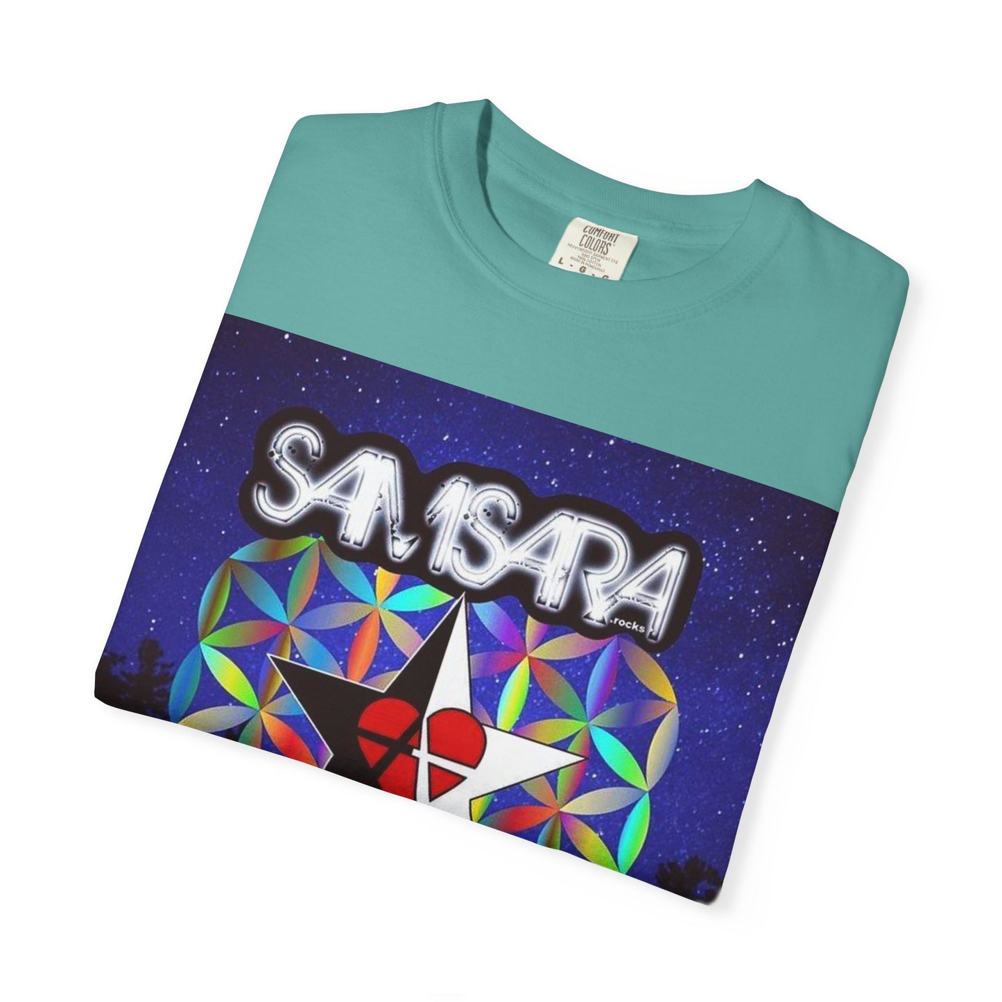 Sounds Of Absolute Power by Samsara Vibrant Graphic T-Shirt for Nature Lovers, Unisex Tee, Festival Wear, Gift for Music Enthusiasts, Bohemian Style Apparel