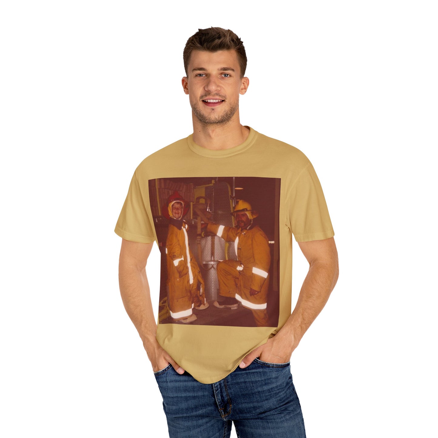 Vintage Firefighter T-Shirt, Unisex Garment-Dyed Tee, Retro Fire Rescue Shirt, Firefighter Gifts, Hero Tribute Apparel