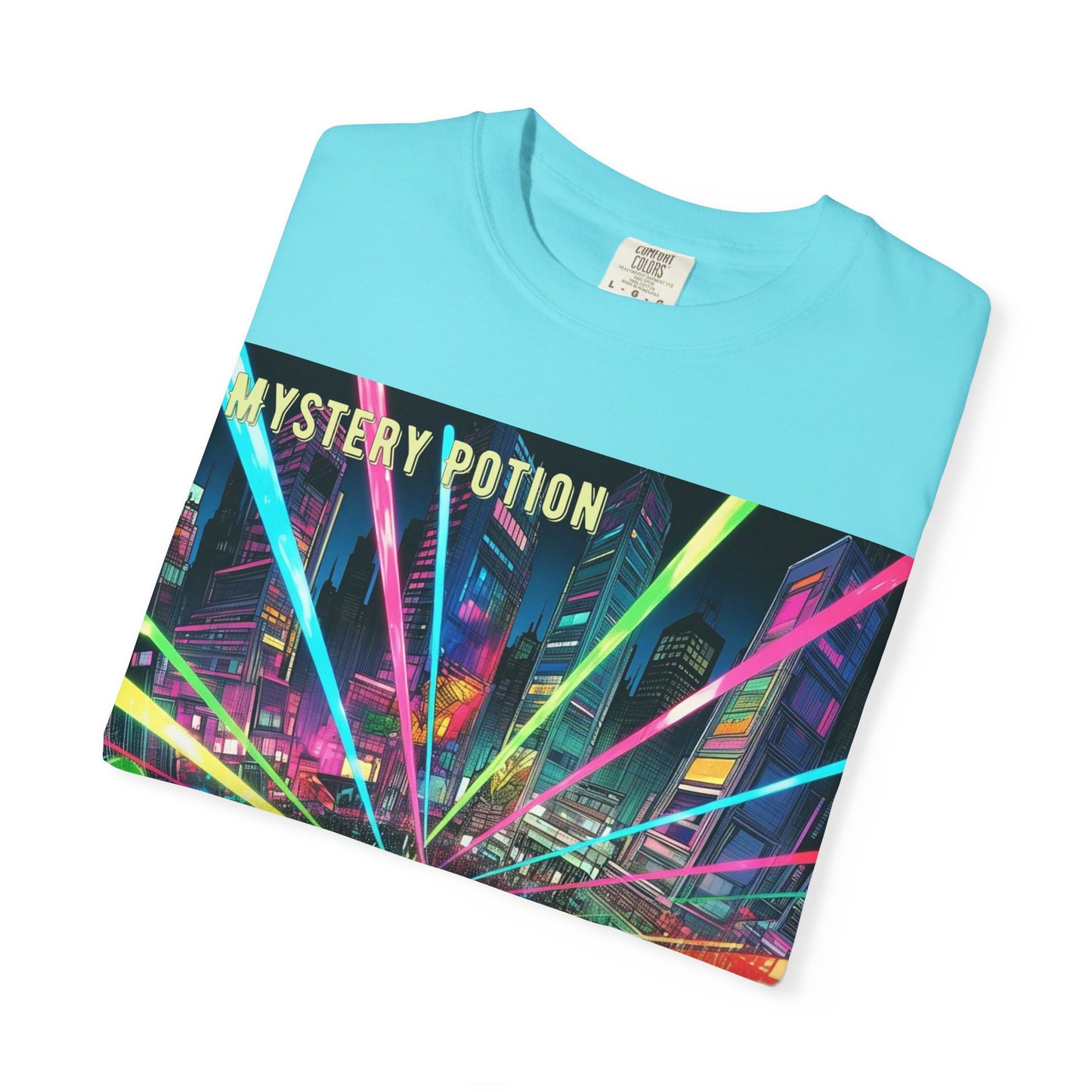 Mystery Potion Laser Light Show Tee, Unisex Graphic T-Shirt, Festival Wear, Concert Shirt, Party Outfit, Colorful Apparel