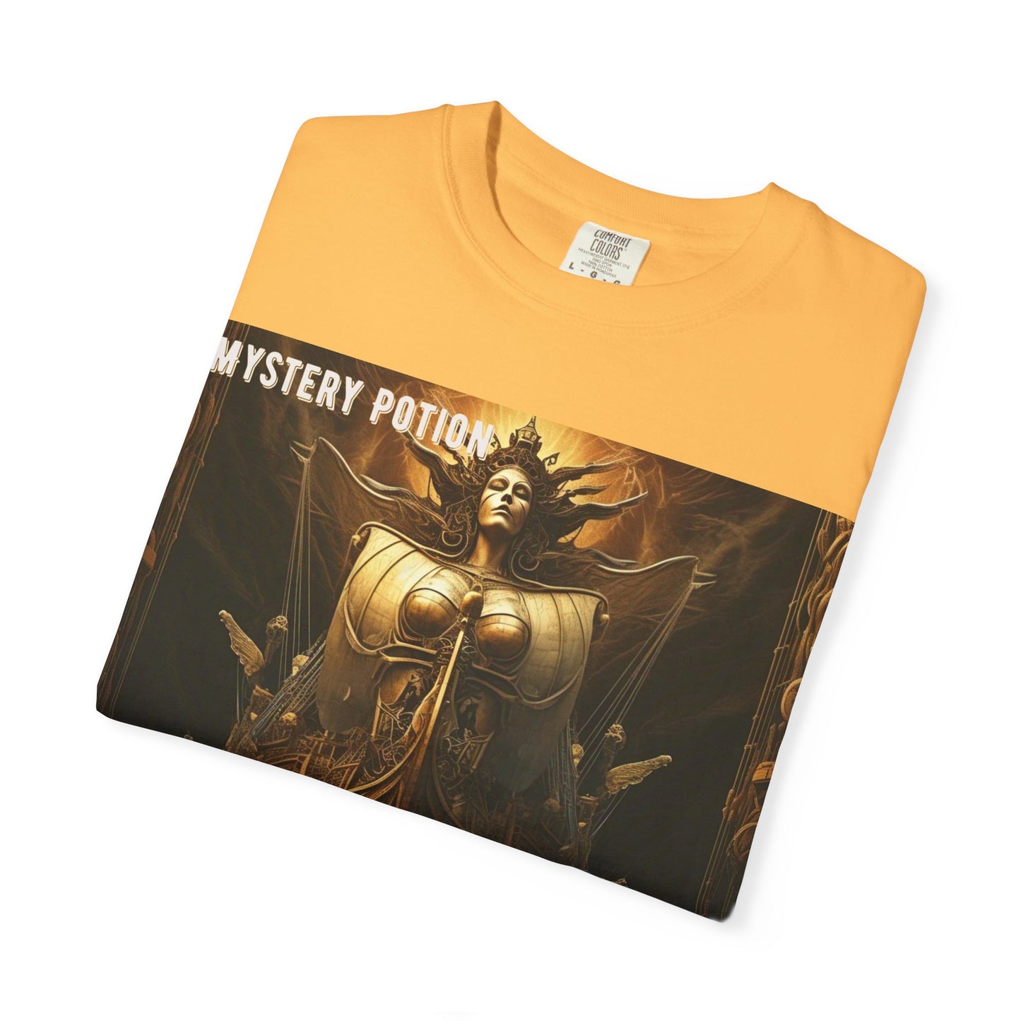 Mystery Potion Unisex Garment-Dyed T-shirt, Vintage Graphic Tee, Gift for Art Lovers, Casual Wear, Unique Clothing