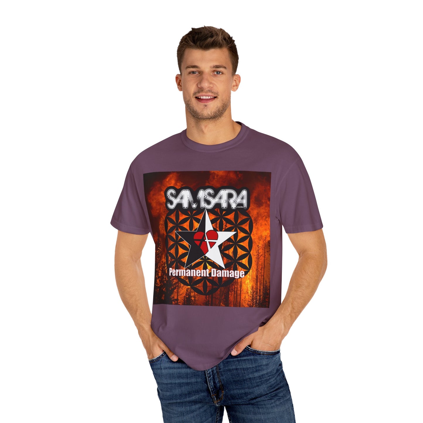 'Permanent Damage' by Samsara, Bold Graphic T-Shirt, Music Festival Gear, Unisex Casual Tee, Unique Gift for Friends, Statement Apparel, Concert Outfit