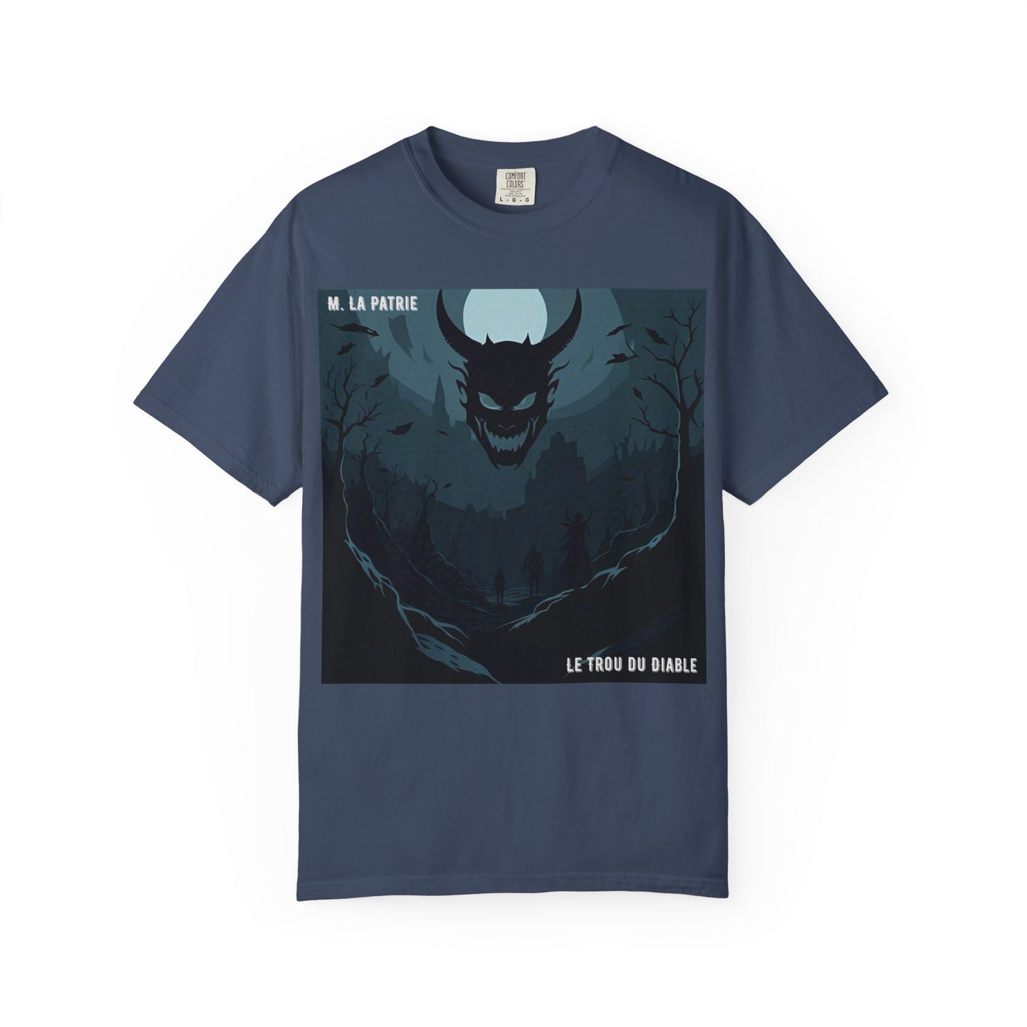 Mysterious Graphic Tee, Unisex Garment-Dyed T-Shirt, Dark Fantasy Shirt, Gift for Adventurers, Halloween Apparel, Unique Artwear