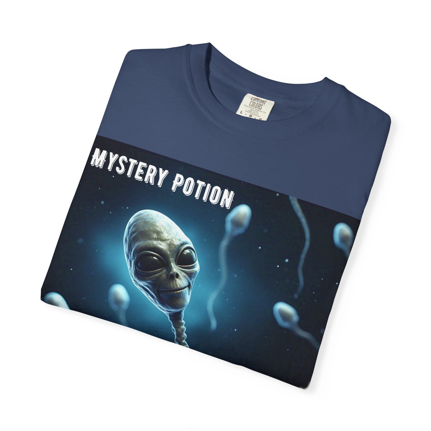 'One Good Day All Answers Will Come To Us' by Mystery Potion, Alien Sperm Tee, Unisex Graphic T-Shirt, Fun Gift for Space Lovers, Cool Casual Wear, Sci-Fi Fashion, Unique Statement Piece