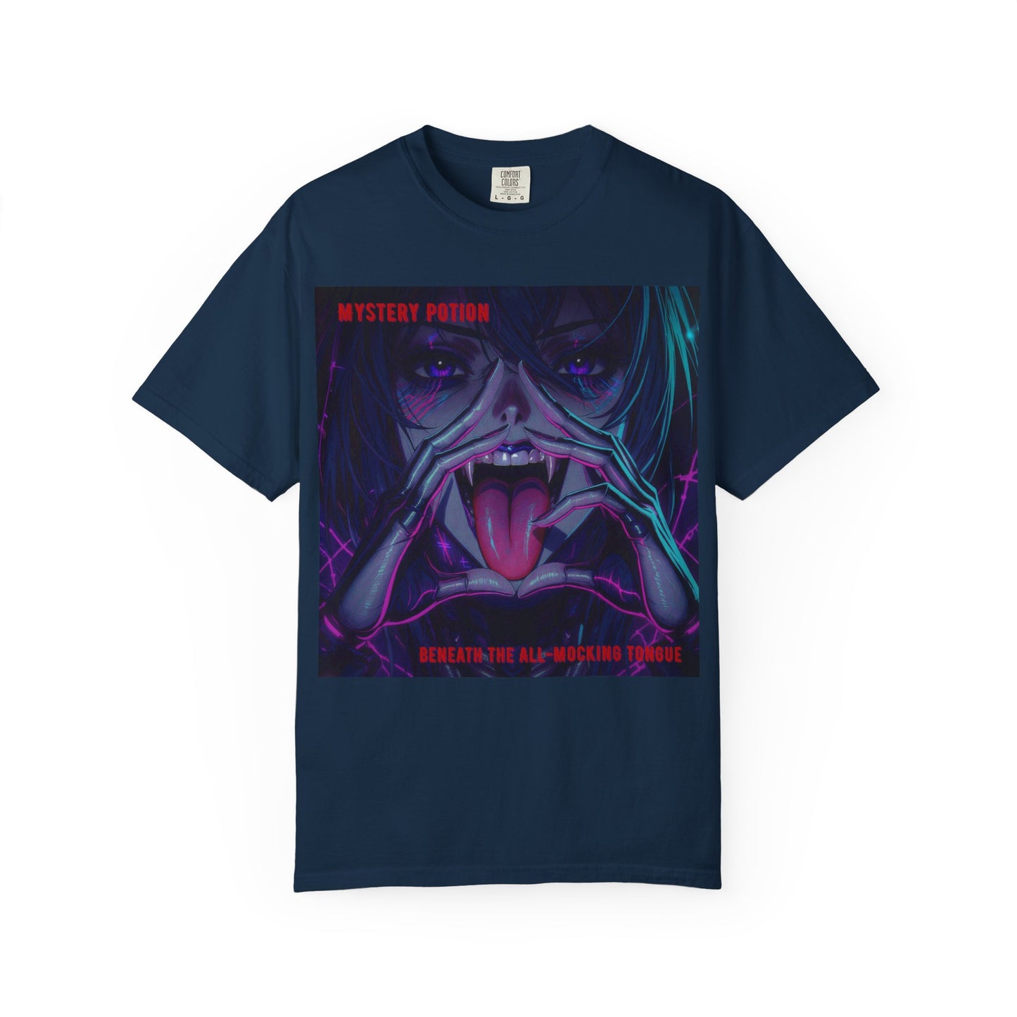 'Beneath The All-Mocking Tongue' by Mystery Potion Unisex Garment-Dyed T-shirt