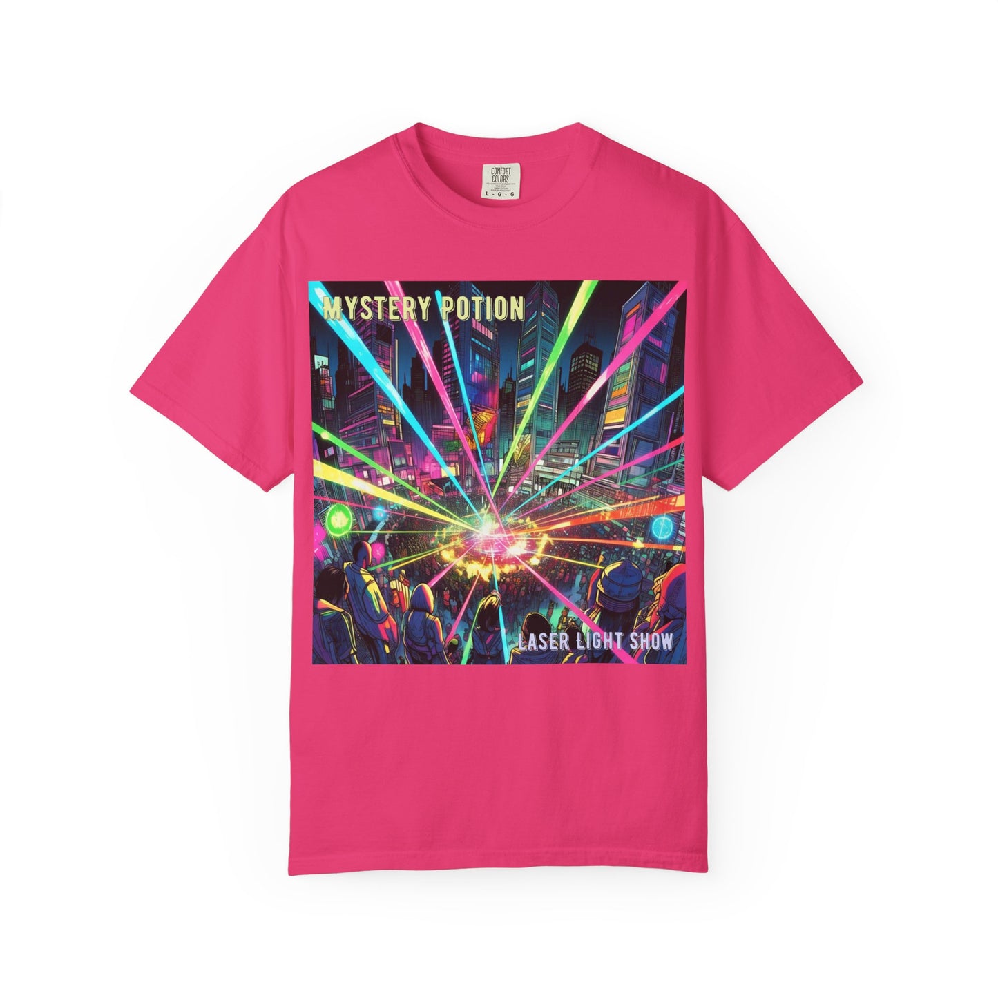 Mystery Potion Laser Light Show Tee, Unisex Graphic T-Shirt, Festival Wear, Concert Shirt, Party Outfit, Colorful Apparel