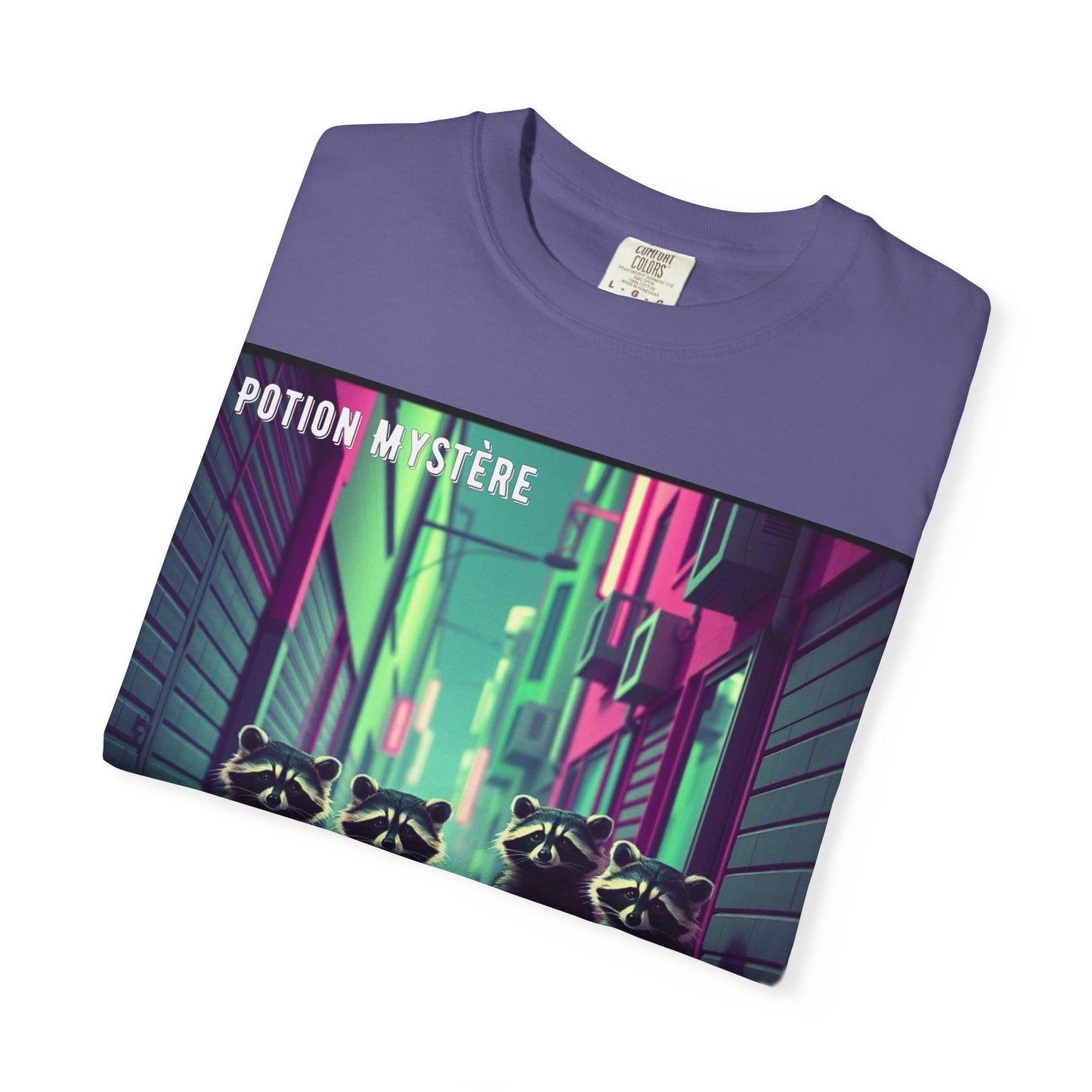 'On Est Né Pour Des Ti Pains' par Potion Mystère, Racoons Graphic Tee for Nature Lovers, Unisex Shirt for Pop Punk Song, Gift for Gamers, Casual Wear, Eco-Friendly Apparel