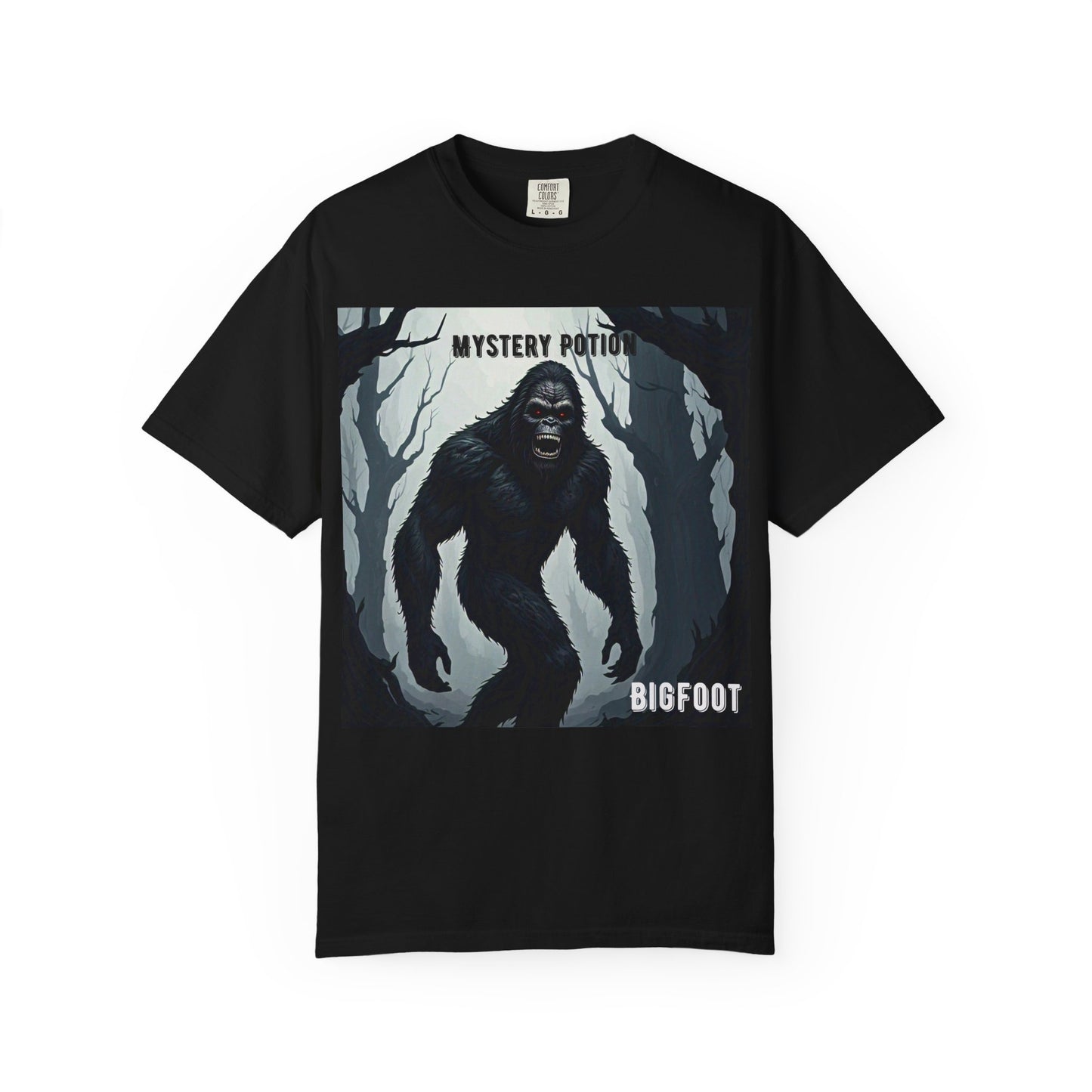 Bigfoot by Mystery Potion T-shirt, Unisex Statement Tee, Gift for Nature Lovers, Outdoor Adventure Shirt, Fun Graphic Tee