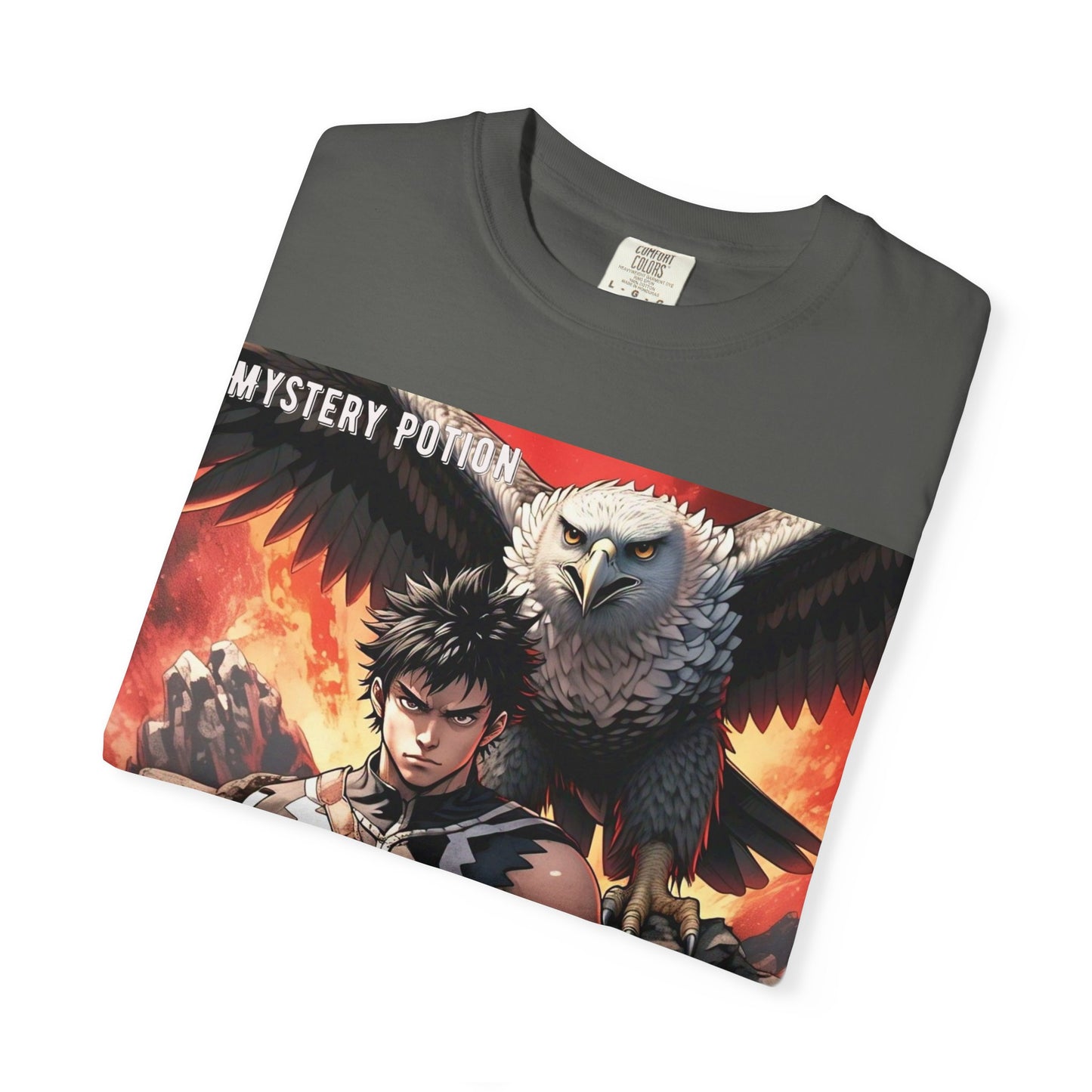 Unisex Anime Graphic T-Shirt, Mystery Potion Art Tee, Vintage Style, Casual Wear, Gift for Fans, Streetwear Apparel