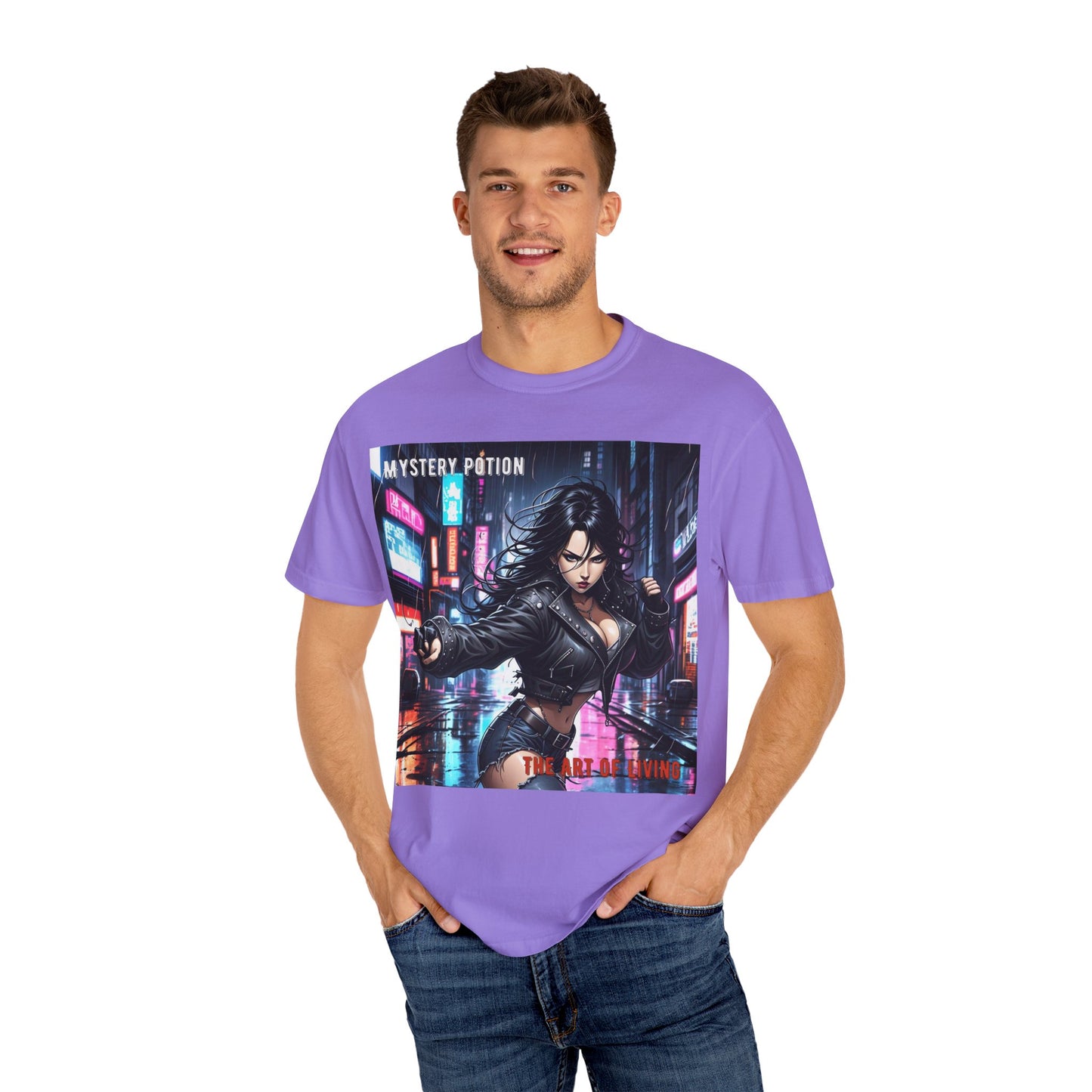 Mystery Potion Art Of Living Graphic T-Shirt, Cool Unisex Tee, Urban Style Apparel, Casual Streetwear, Gift for Gamers, Graphic Tee for Events