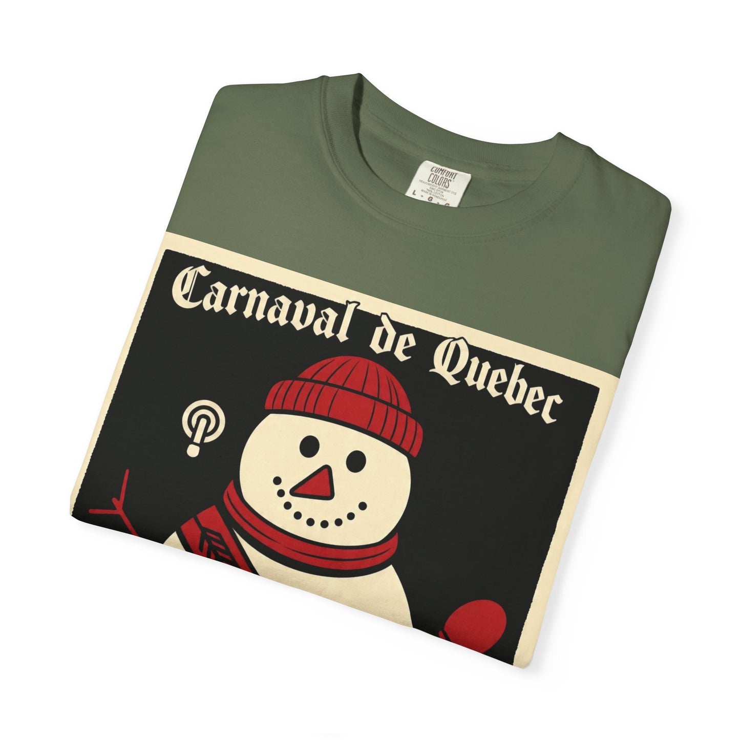 Quebec Carnaval Vintage Snowman Biker Lore Rocker T-Shirt, Cozy Winter Apparel, Unisex Snowman Graphic Tee, Festive Celebration Shirt, Winter Holiday Gift