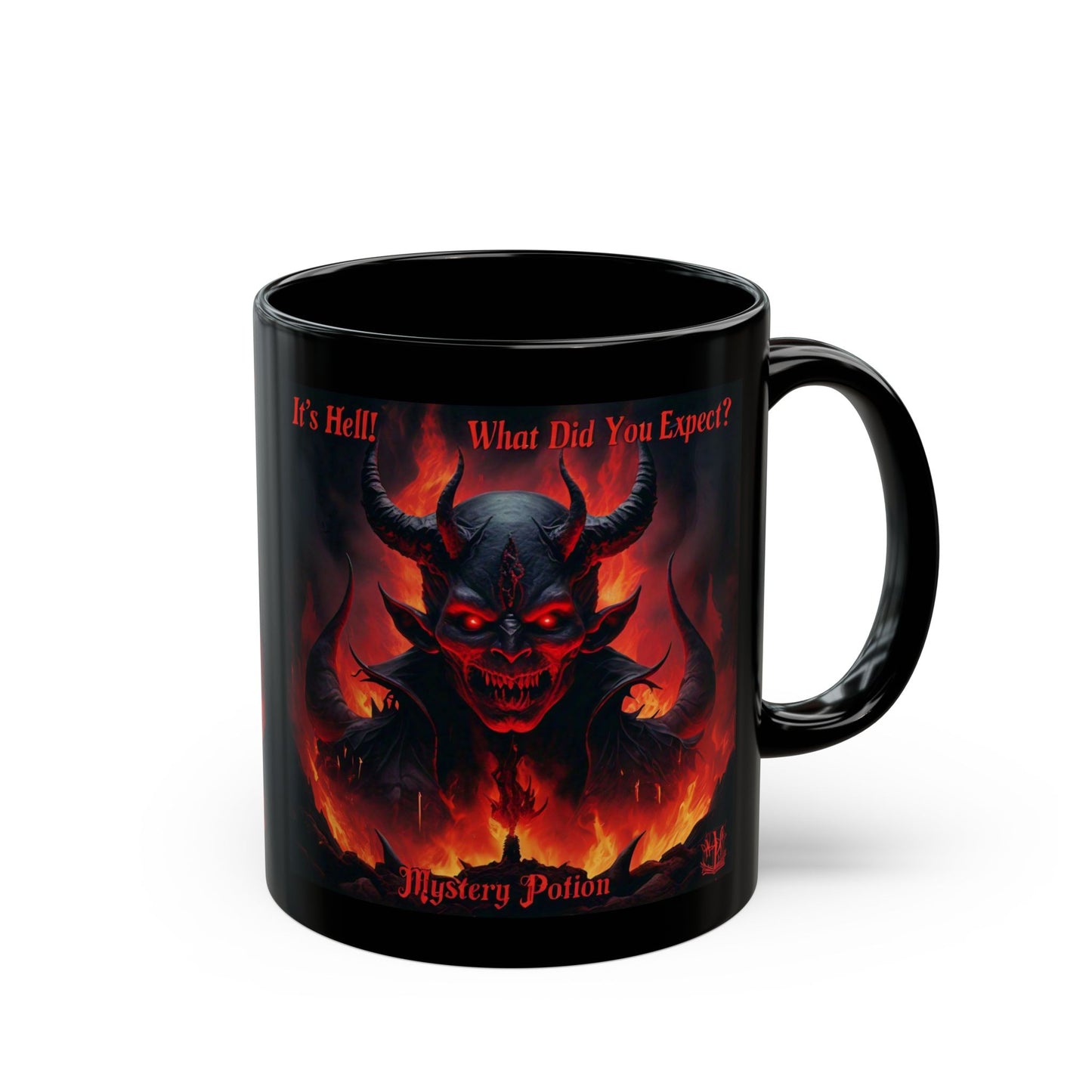 Demonic Fantasy Mug, Spooky Coffee Cup, Halloween Gift, Devilish Drinkware, Unique Kitchen Decor, Mystery Potion Mug