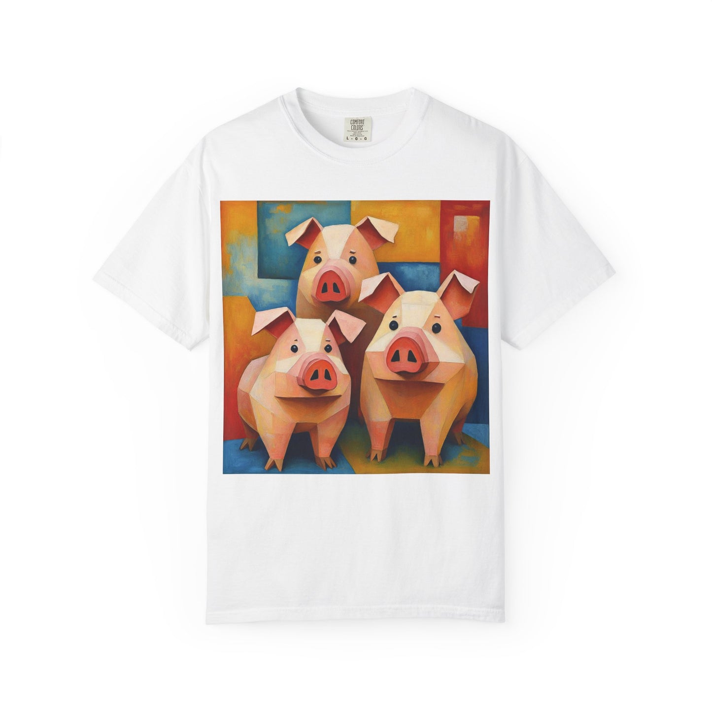 Pig Art T-Shirt, Funny Farm Tee, Animal Lover Gift, Unisex Graphic Tee, Cute Farmhouse Style, Casual Everyday Wear