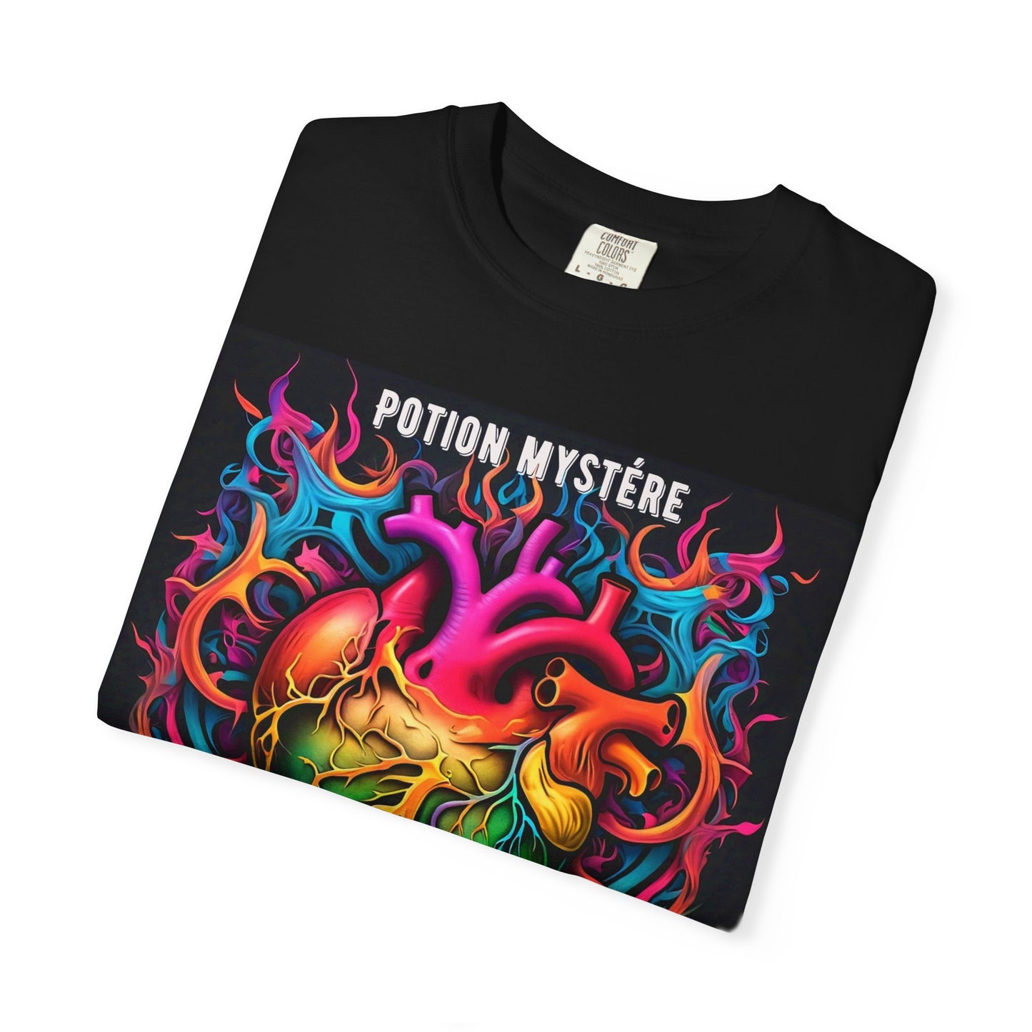 'L'Amour est La Réponse' par Potion Mystére, Mystical Heart Unisex T-Shirt, Colorful Graphic Tee, Boho Style Shirt, Gift for Him/Her, Festival Wear, Potion Mystérie Design
