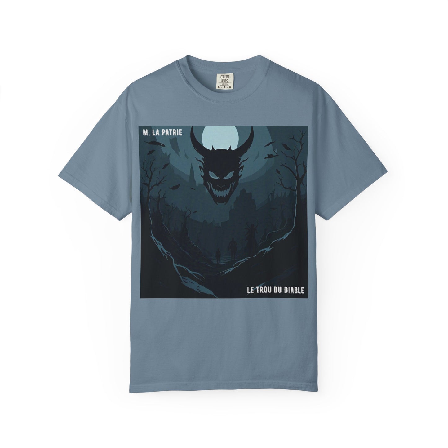 Mysterious Graphic Tee, Unisex Garment-Dyed T-Shirt, Dark Fantasy Shirt, Gift for Adventurers, Halloween Apparel, Unique Artwear