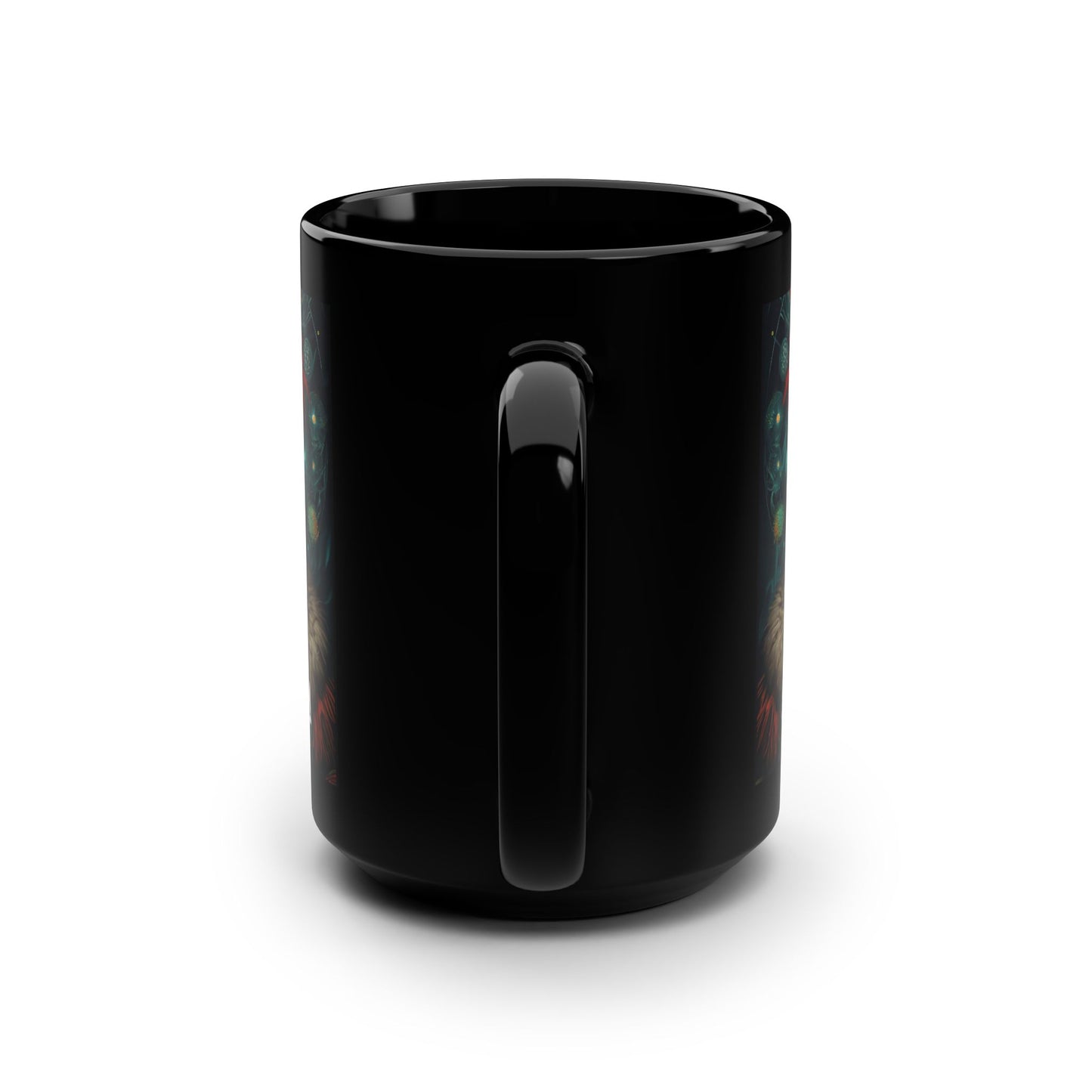 'A Mammoth Hunter's Mind' by Mystery Potion Mystical Warrior Shaman Mug: 15oz Black Coffee Cup, Unique Gift for Nature Lovers, Fantasy Enthusiasts, Birthday, and Holidays