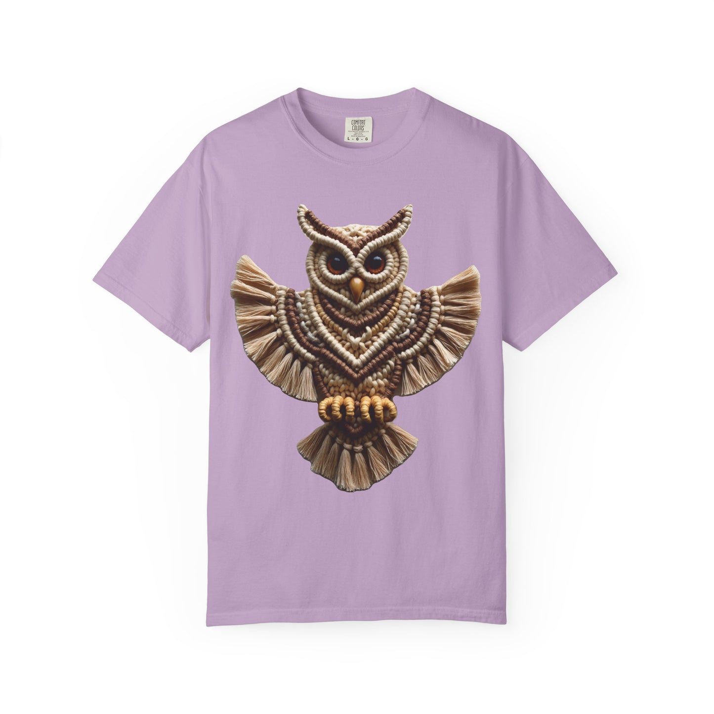Artistic Macrame Owl T-Shirt, Unisex Graphic Tee, Nature Lover Gift, Bohemian Style Shirt, Wildlife Art Apparel, Unique Owl Design
