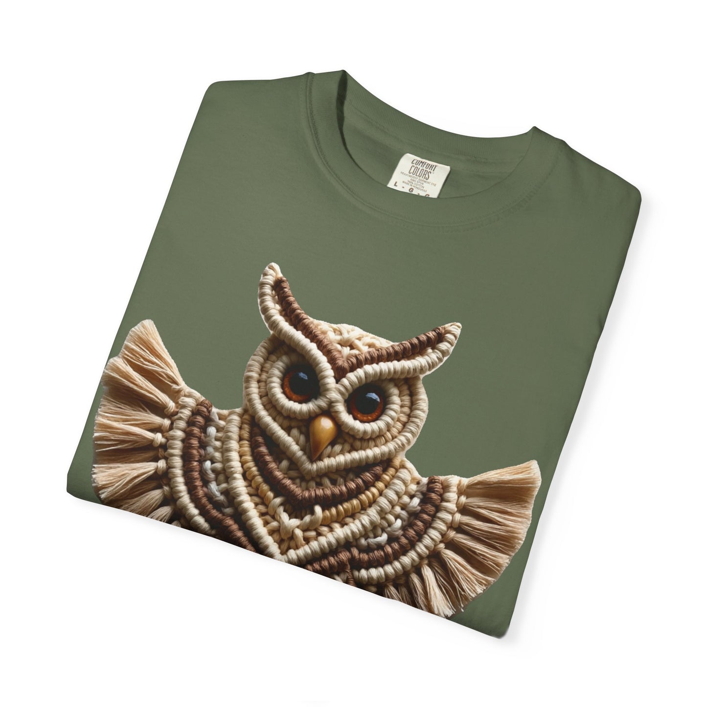 Artistic Macrame Owl T-Shirt, Unisex Graphic Tee, Nature Lover Gift, Bohemian Style Shirt, Wildlife Art Apparel, Unique Owl Design