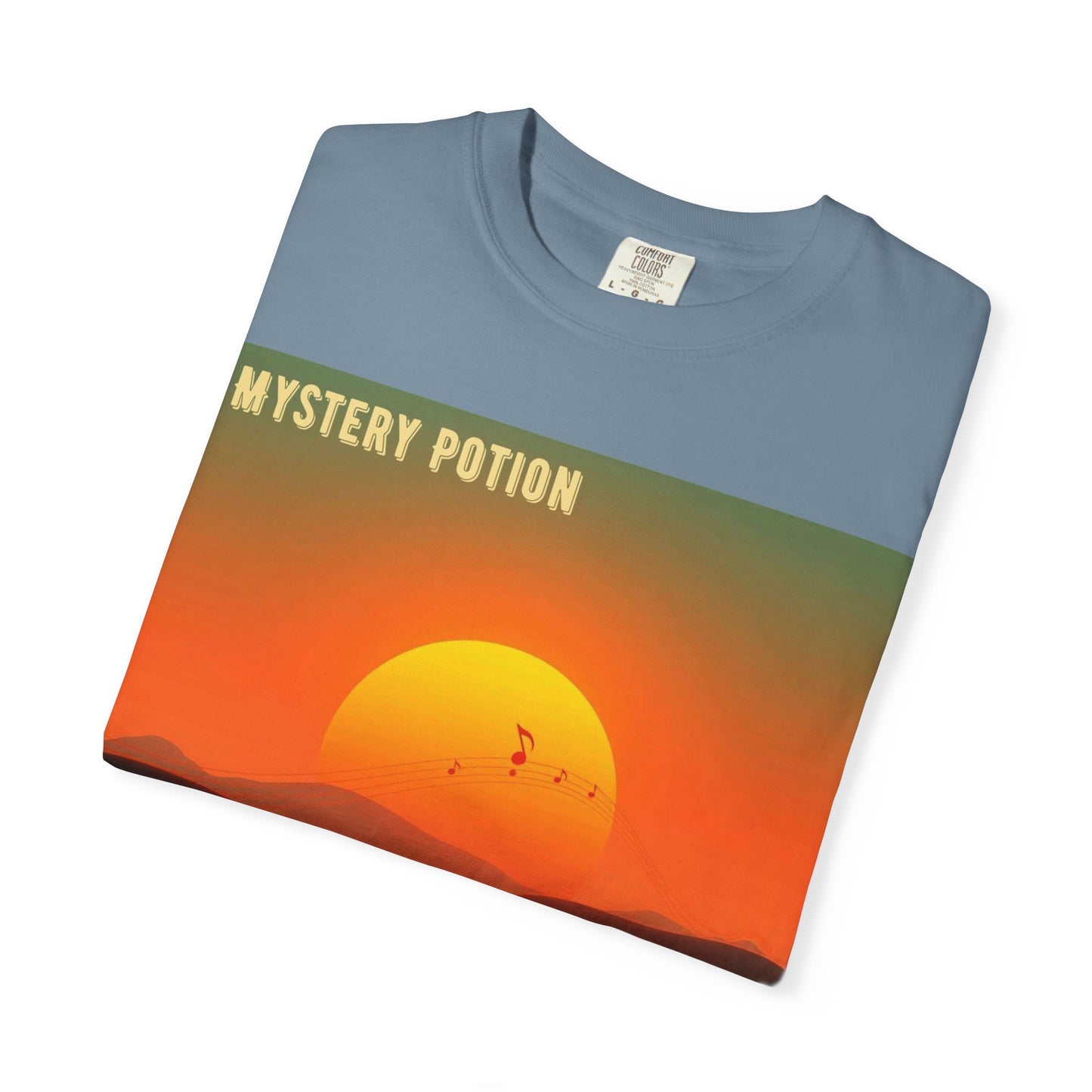 'The Summer of '25'  by Mystery Potion, Mystical Sunset T-Shirt - Unisex Garment-Dyed Tee, Retro Vibe, Bohemian Style, Summer Essential Swag