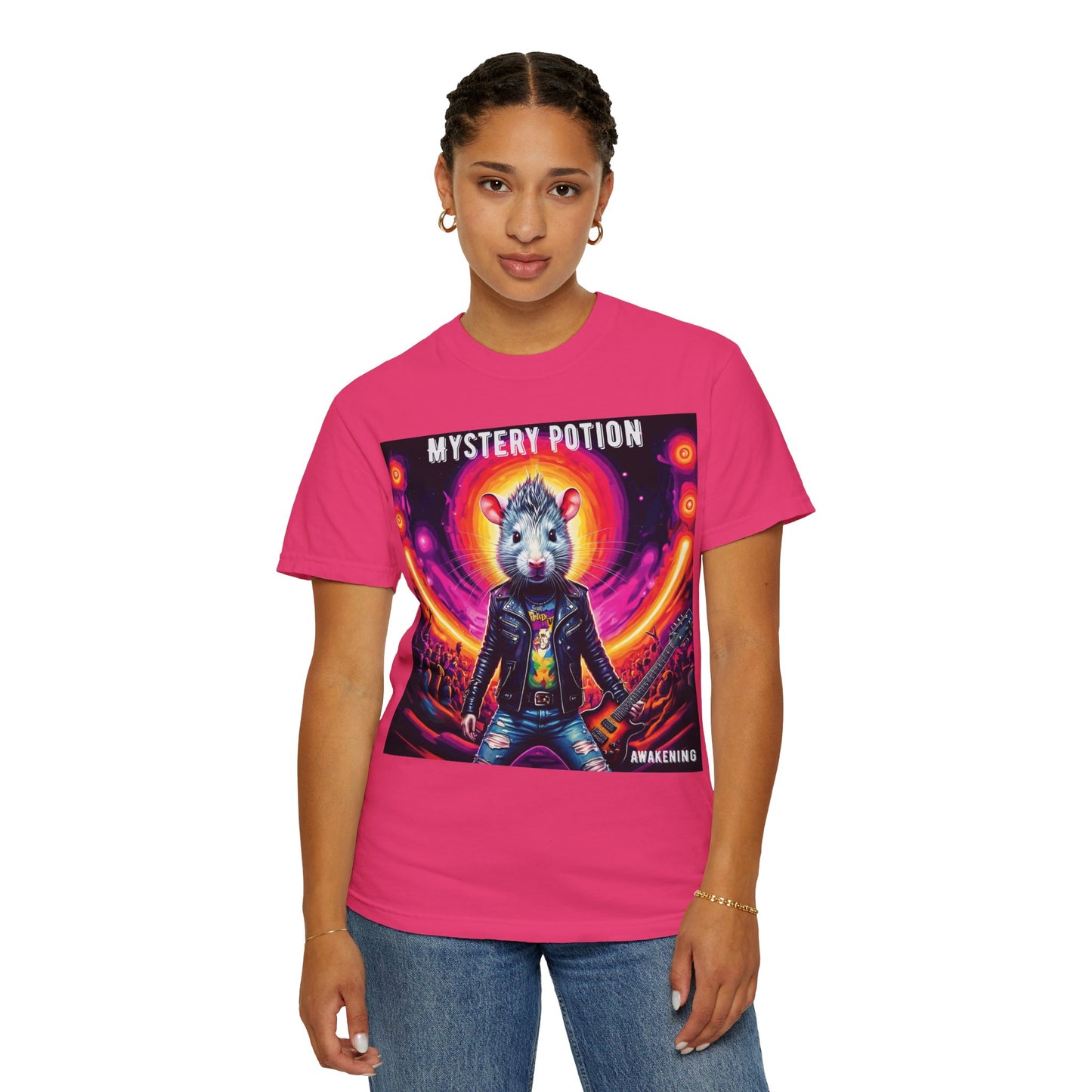 Mystical Hamster Graphic Tee | Unisex Edgy T-Shirt, Perfect for Festivals, Concerts, Gifts, Casual Wear, and Parties