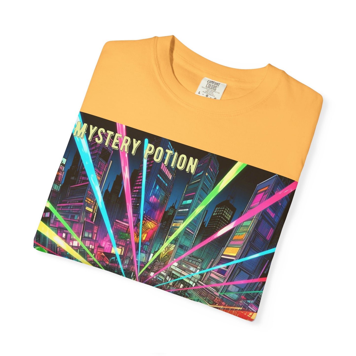 Mystery Potion Laser Light Show Tee, Unisex Graphic T-Shirt, Festival Wear, Concert Shirt, Party Outfit, Colorful Apparel