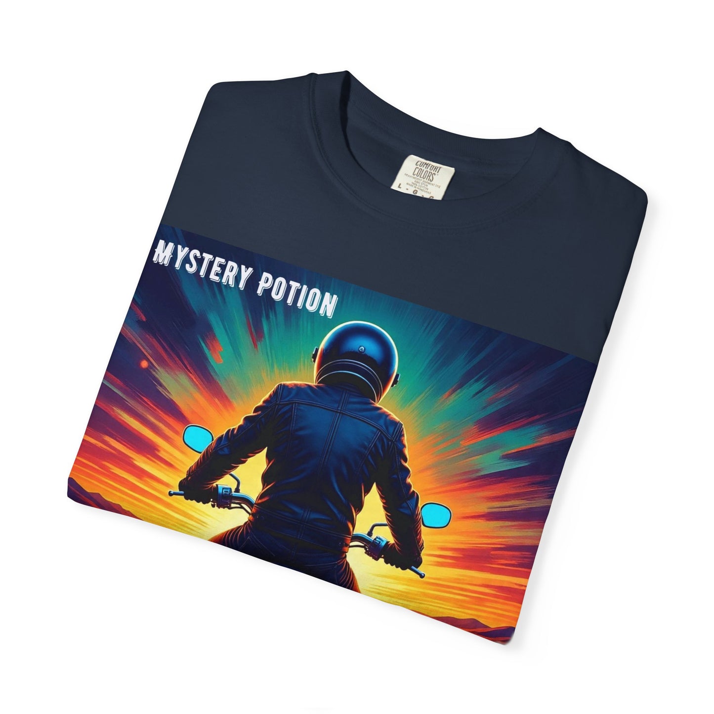'The Road is Calling' by Mystery Potion Adventure T-Shirt, Motorcycle Gift, Road Trip Tee, Vintage Style Shirt, Unisex Graphic Tee, Outdoor Enthusiast Apparel