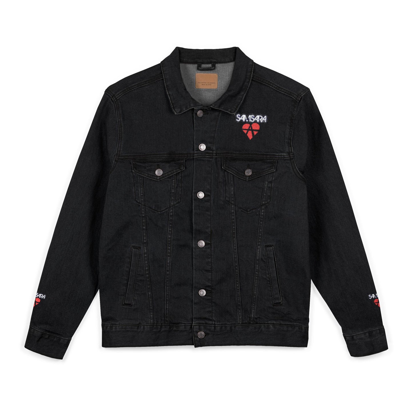 SAMSARA Rocks Stylish Unisex Embroidered Denim Jacket | Trendy Casual Wear, Street Style, Unique Gift, Layering Essential, Everyday Fashion